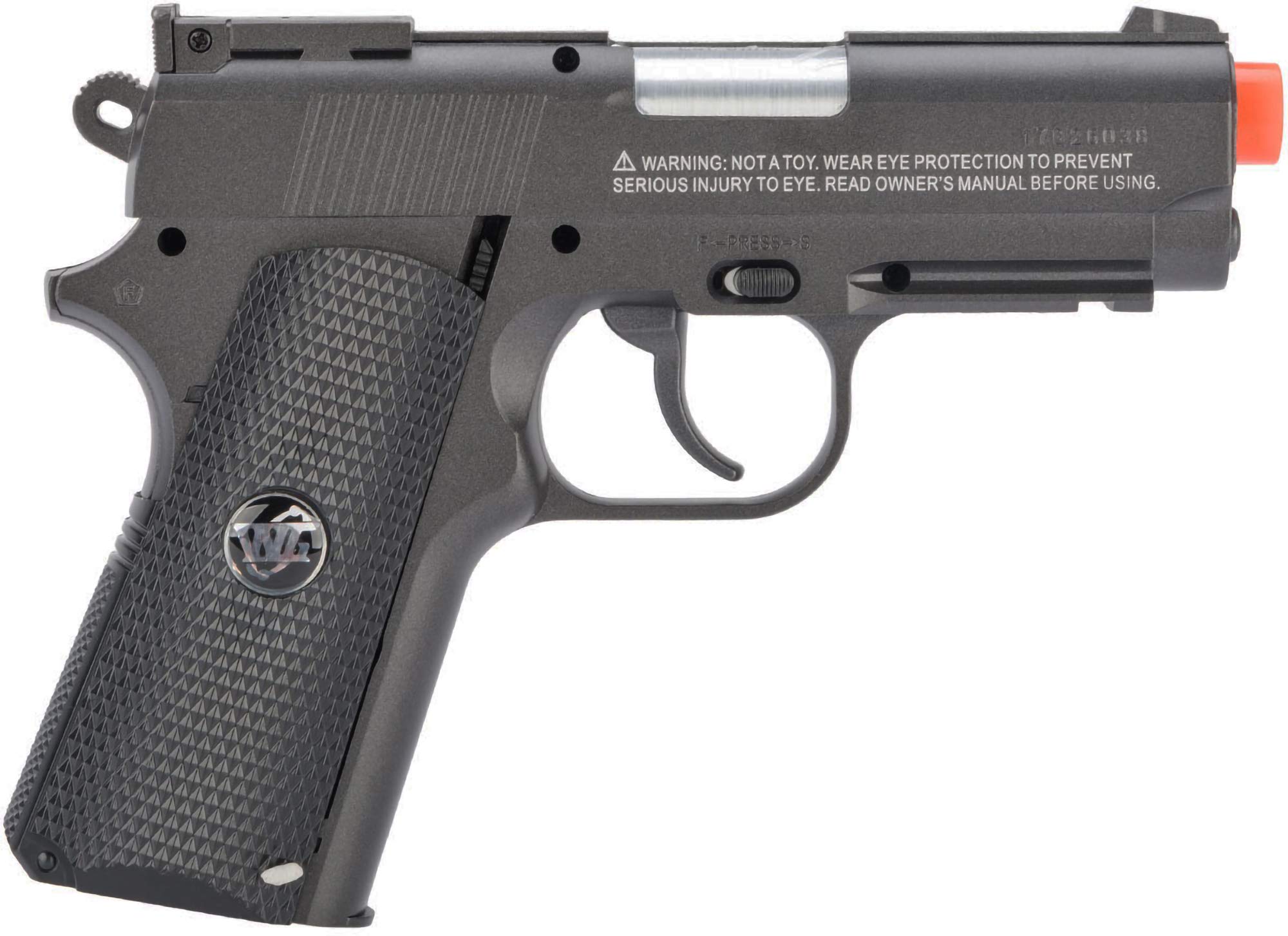 WG High Power Airsoft 1911 Compact CO2 Gas Pistol - Black/Black Handle | Realistic Airsoft Gun for Training & Tactical Games | Perfect for Target Practice, Military Simulation & Airsoft Battles