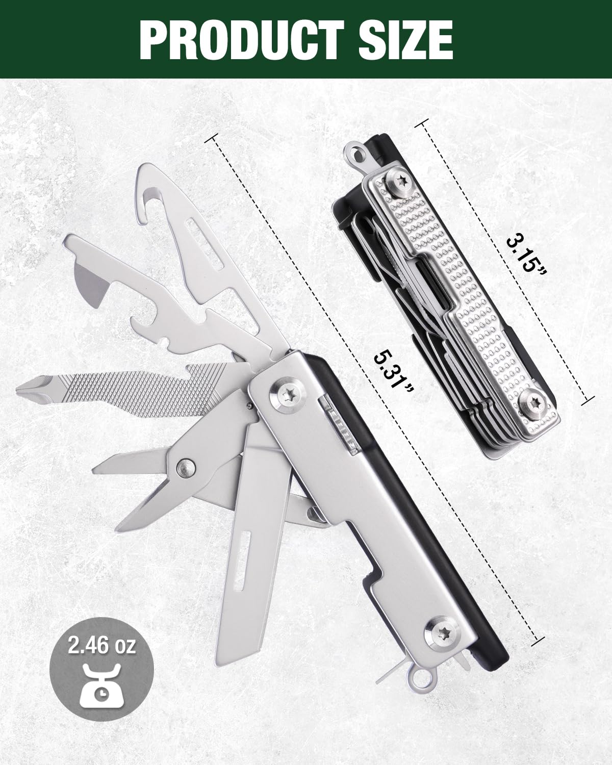 Mossy Oak 12-in-1 EDC Keychain Multitool with Knife, Scissors, Screwdrivers & Bottle Openers - Compact Survival Gear for Outdoor Camping, Hiking, Emergency Repair | Perfect Gift for Men & Adventurers