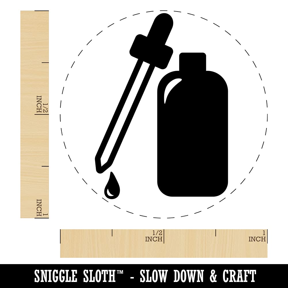 Self-Inking Rubber Stamp with Dropper Bottle - 1 Inch Medium Red Ink for Crafting, Planners & DIY Projects | Perfect for Scrapbooking, Card Making & Office Use