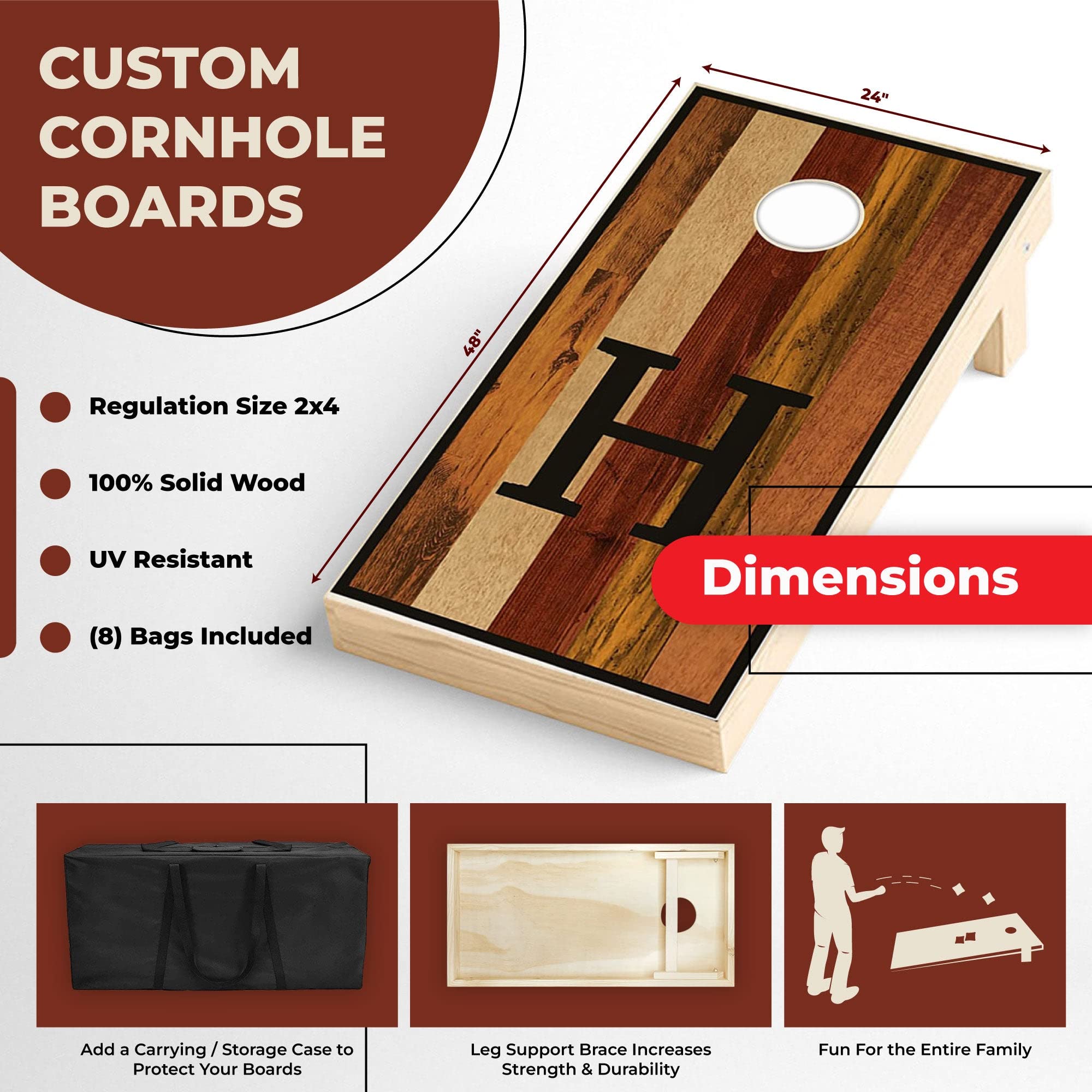 Pirate Skull Cornhole Board Set - Regulation Size Cornhole Game with LED Lights & Carrying Cases - Perfect for Backyard Parties, Tailgating, and Beach Games