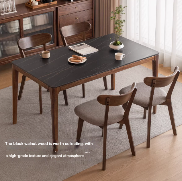 Solid Black Walnut Wood Dining Chairs with Soft Back - Elegant & Comfortable Seating for Home, Restaurant, and Office Use