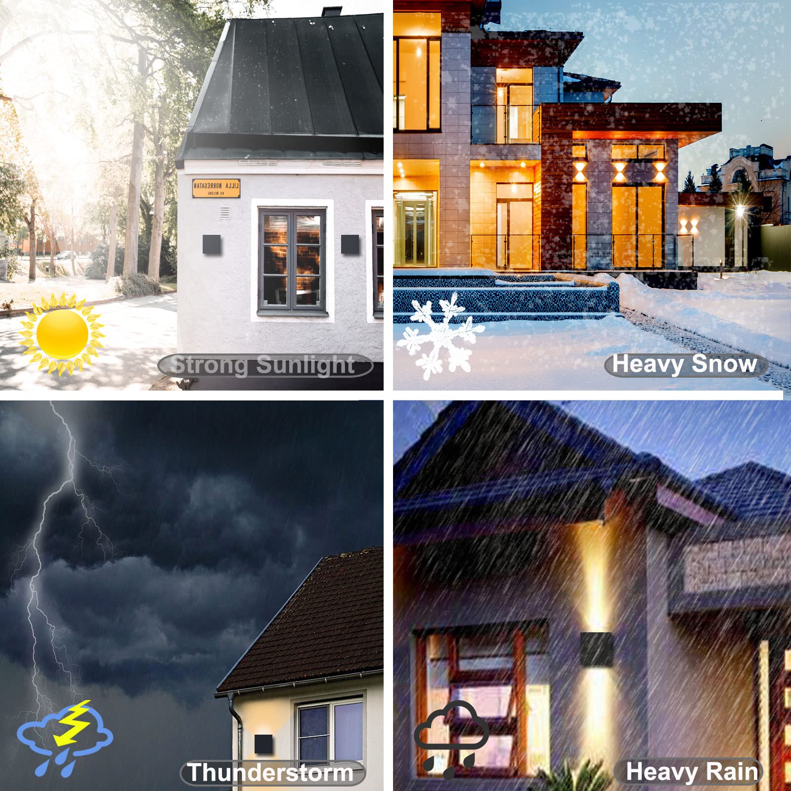 2 Pack Outdoor Wall Sconces - Adjustable Beam Angle Waterproof Exterior Lights for Patio, Porch & House (Up/Down Lighting) - Perfect for Garden, Deck & Entryway Illumination