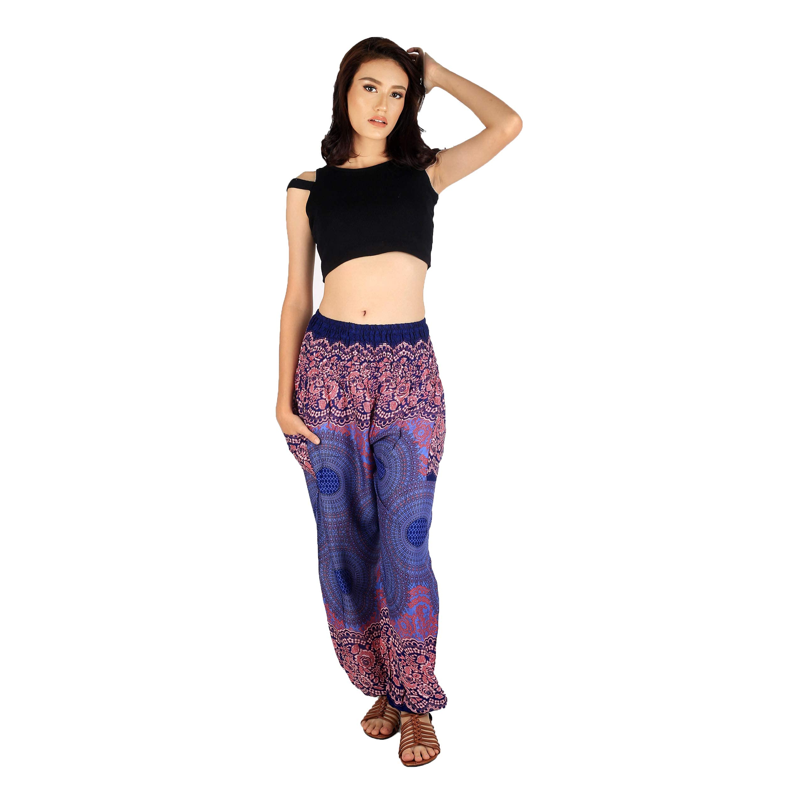 Boho Harem Pants for Women - Comfortable Yoga Trousers & Bohemian Beach Pants | Perfect for Yoga, Travel & Casual Wear
