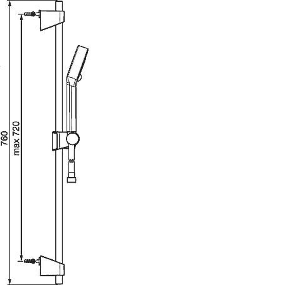 Premium Wall Mount Shower Bar Set with 3-Jet Hand Shower, 95mm Rain Shower Head & 1750mm Hose - Adjustable 720mm Sliding Rod for Bathroom & Spa Relaxation