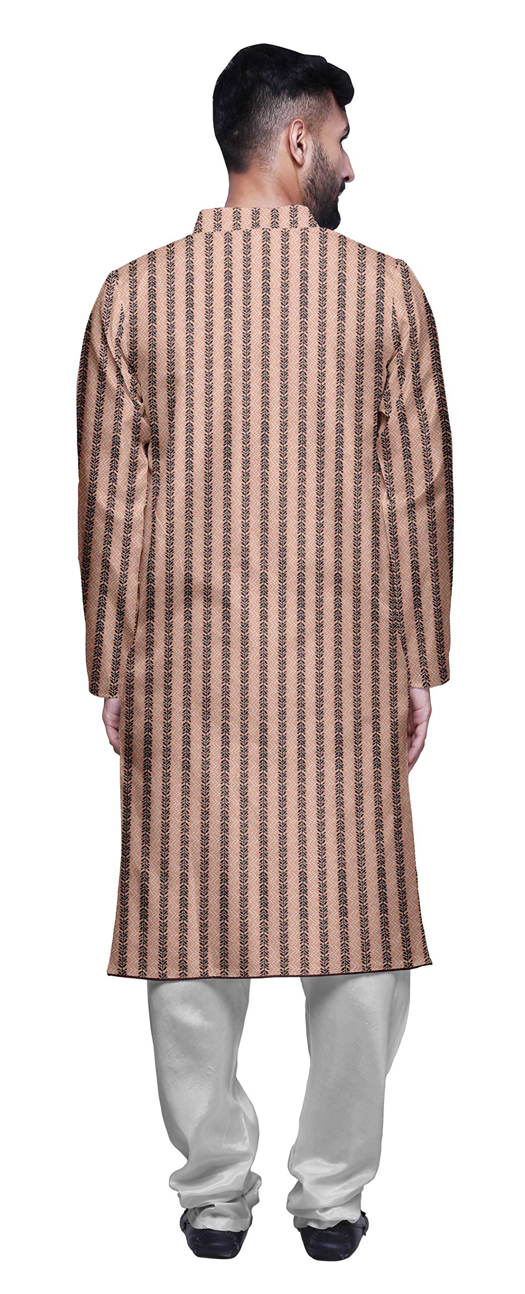 Stylish Atasi Men's Party Wear Kurta Pajama Set - Mandarin Collar Ethnic Printed Indian Traditional Outfit for Festivals, Weddings & Special Occasions
