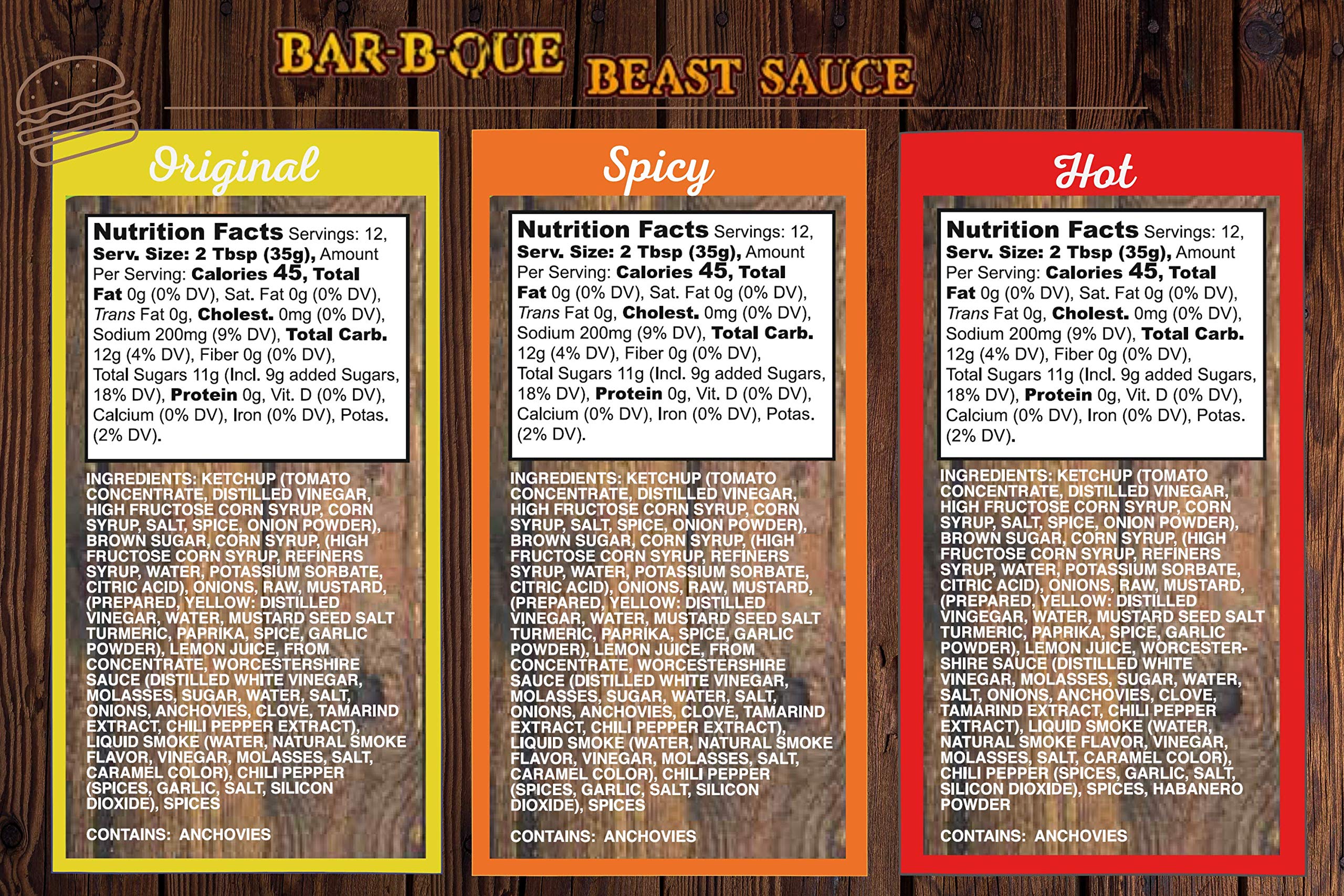Award-Winning Bar-B-Que Beast BBQ Sauce Variety Pack - Original, Spicy & Hot Flavors (3 x 15oz Bottles) - Perfect for Grilling, Smoking & Backyard BBQs