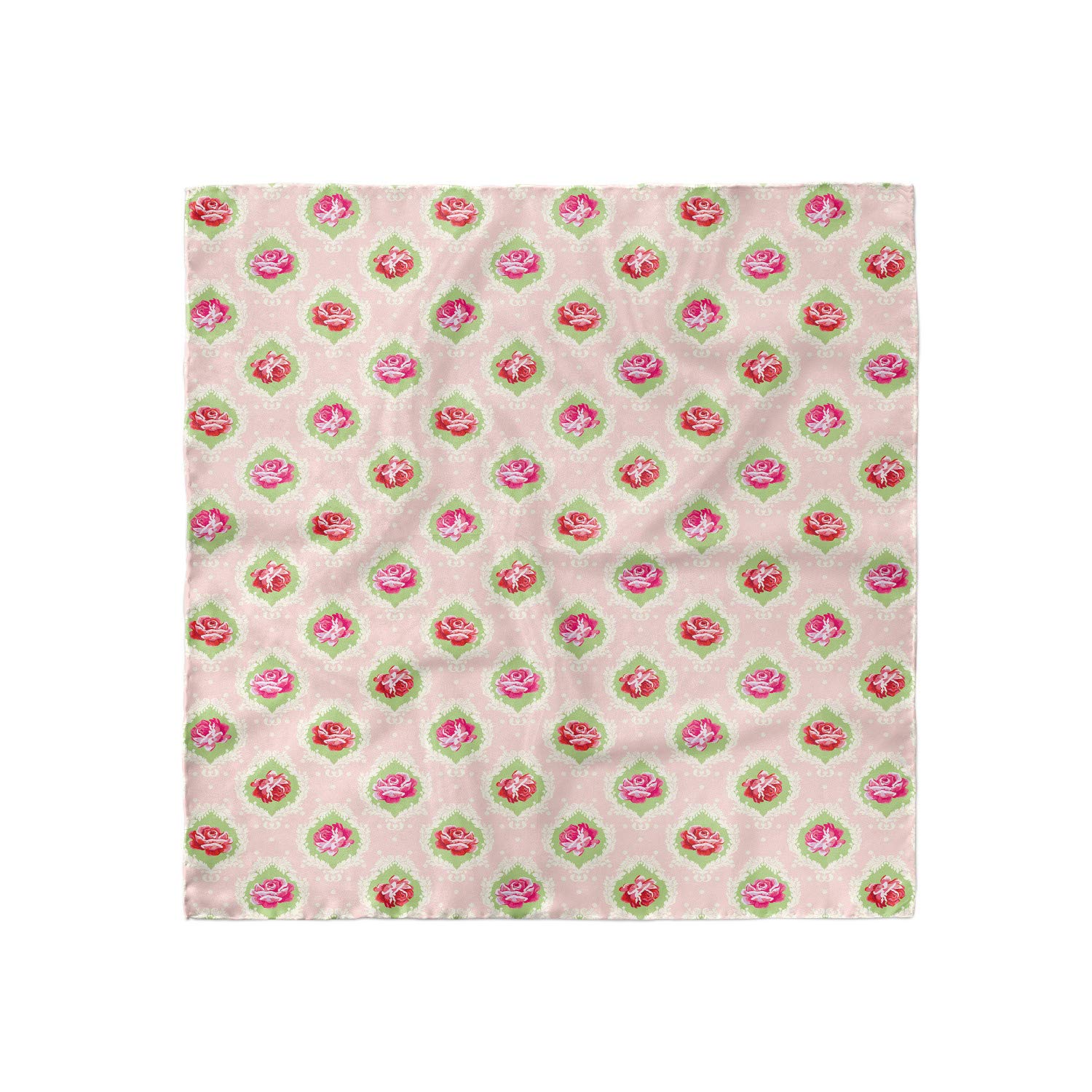 Ambesonne Shabby Floral Hair Scarf - Vintage Rose Damask Print Head Wrap for Women | Perfect for Boho Fashion, Beach Outfits & Everyday Style
