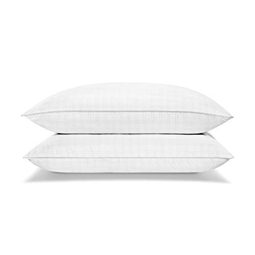ESTIA Harmonia Down Alternative Bed Pillows Set of 2 - Medium Density Hypoallergenic Microfiber Pillows for Stomach, Side & Back Sleepers - Standard/Queen Size - Perfect for Hotels, Guest Rooms & Home Comfort