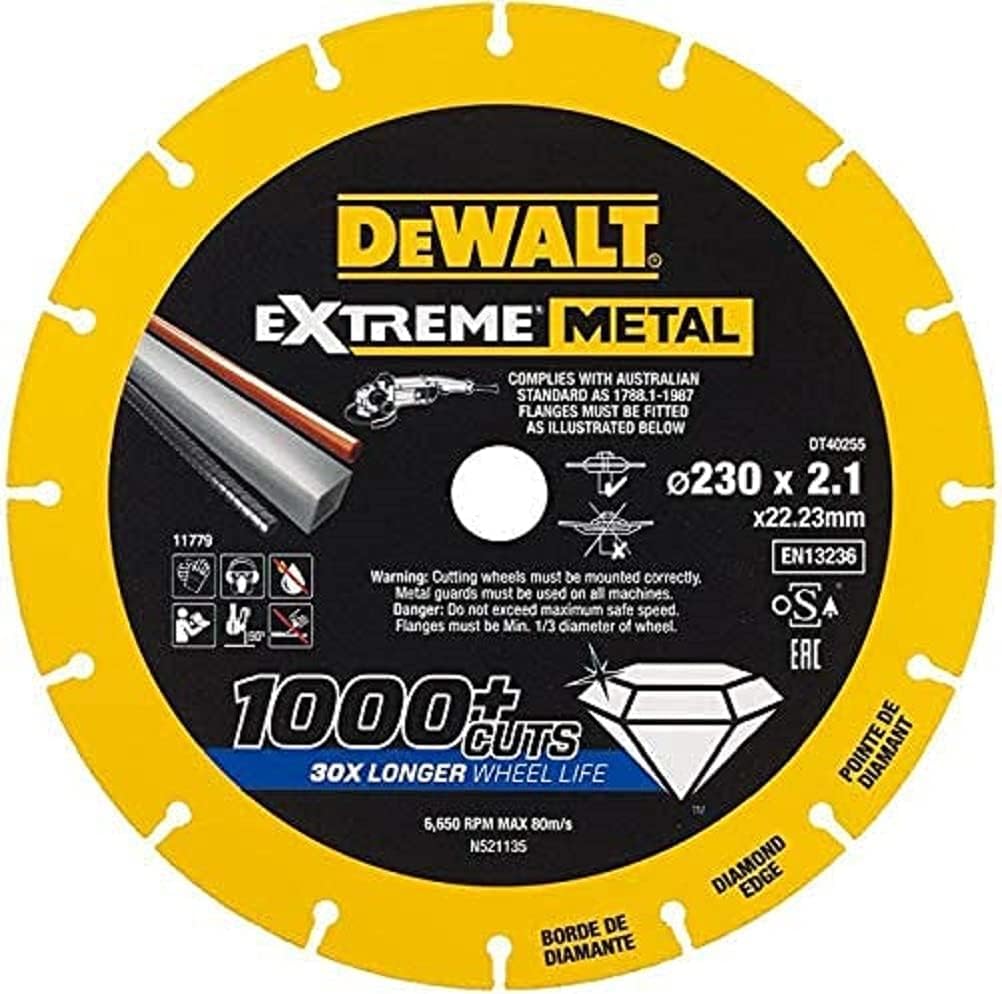 DeWalt DT40255-QZ 9-Inch Diamond Cutting Disc for Grinder - 230mm x 22.23mm x 1.5mm - Premium Concrete & Masonry Blade - Perfect for Tile, Brick & Stone Cutting Projects