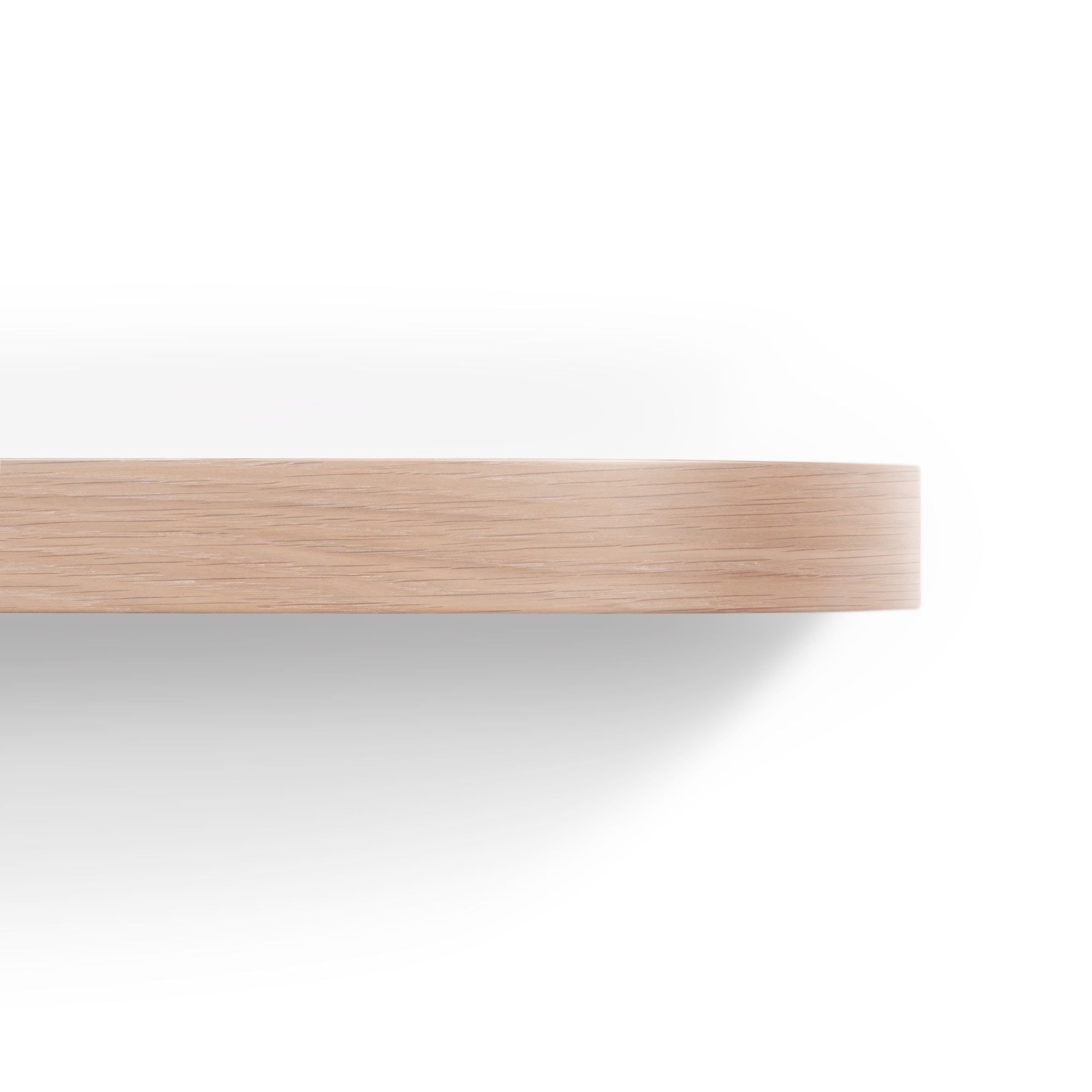 Aksel RADius Glazed White Oak Floating Shelf - Modern Wall Mounted Storage for Living Room, Bathroom & Kitchen Decor