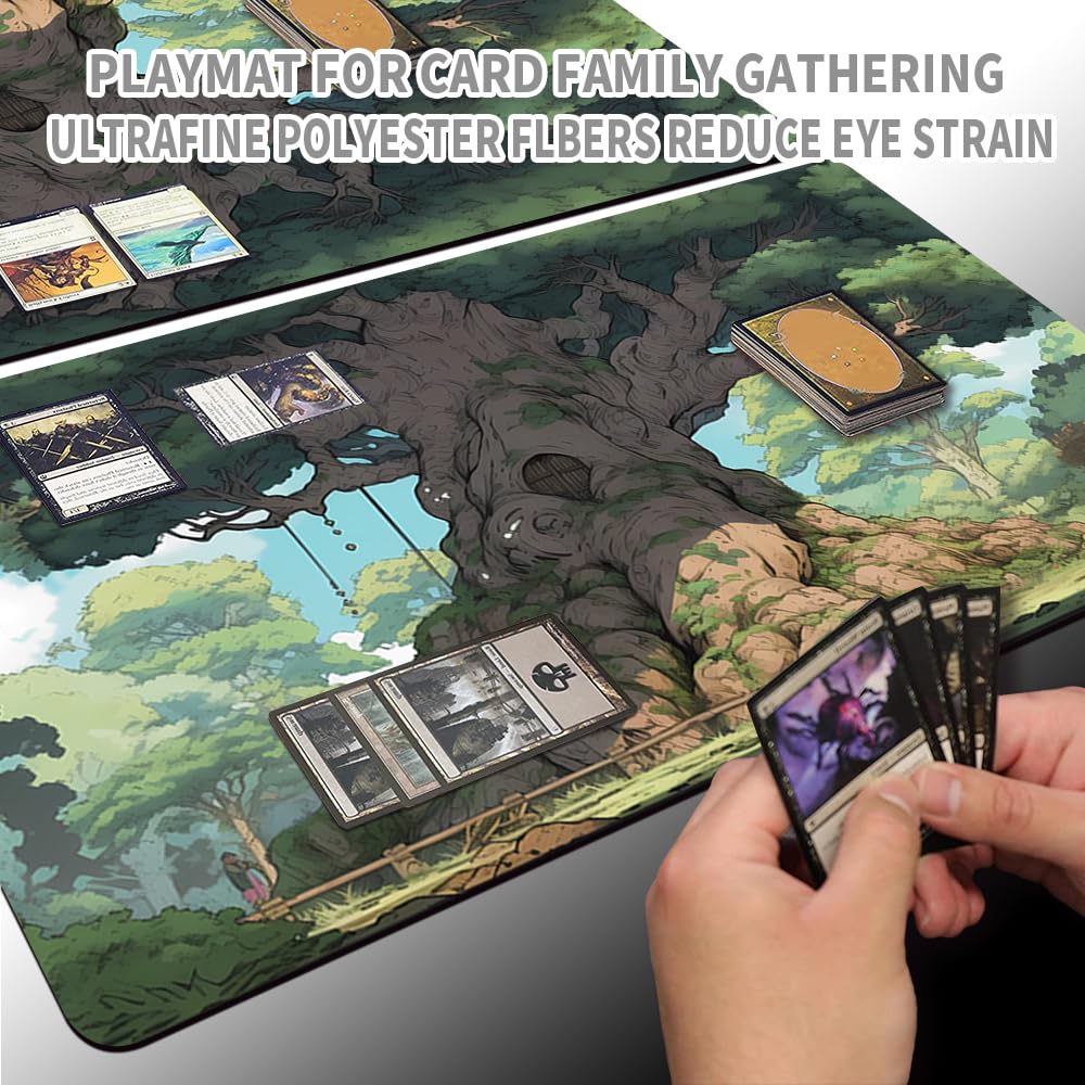 Premium MTG Playmat with Zones - Angel of Flight Alabaster Design | Non-Slip Rubber Surface & Stitched Edges | Includes Free Waterproof Storage Bag | Perfect for Magic: The Gathering, Yu-Gi-Oh, and Card Game Tournaments