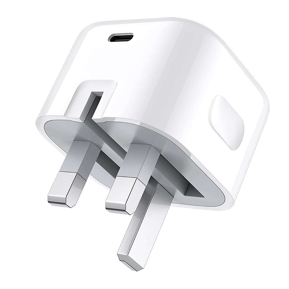 Google Pixel 9A 9 9 Pro 9 Pro XL Fold 8A 8 8 Pro 7A 7 7 Pro Fast Charger - 20W USB C PD Wall Adapter with Foldable UK 3 Pin Plug (White) - Perfect for Home, Office & Travel Charging