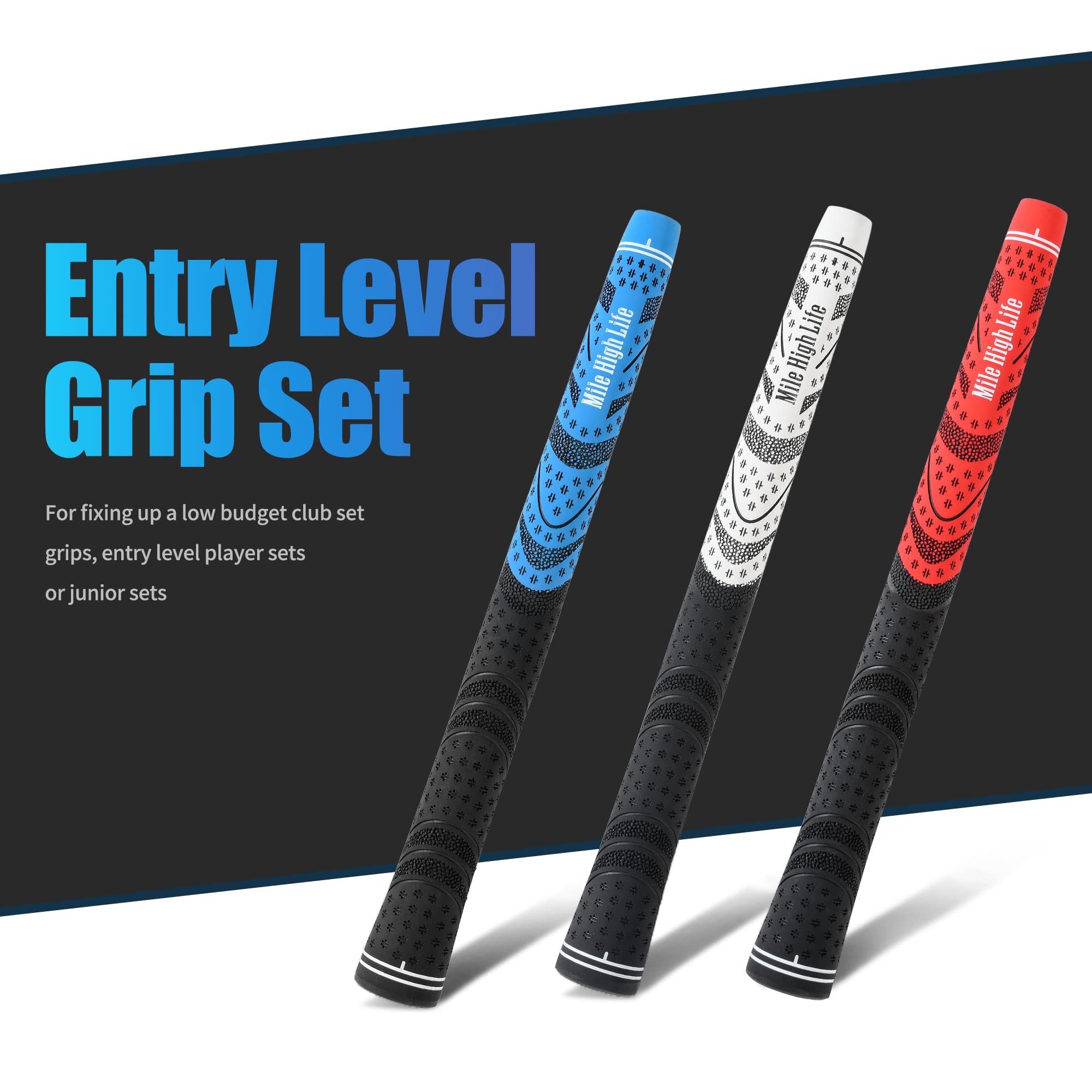 Premium Non-Slip Rubber Golf Grips - 3 Pack or 13 Pack Multi-Compound Golf Club Grips for Men & Women | Perfect for Improved Swing Control & Comfort on the Course | Durable Golf Accessories for All Skill Levels