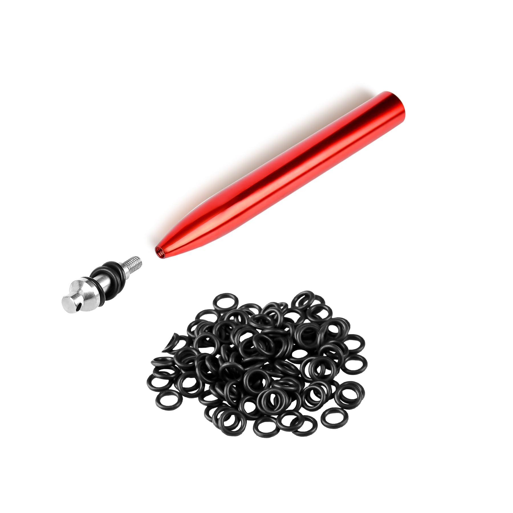 Booms WR1 Aluminum Wacky Rig Kit with 110 O-Rings for Worm Fishing - Perfect for Bass & Trout