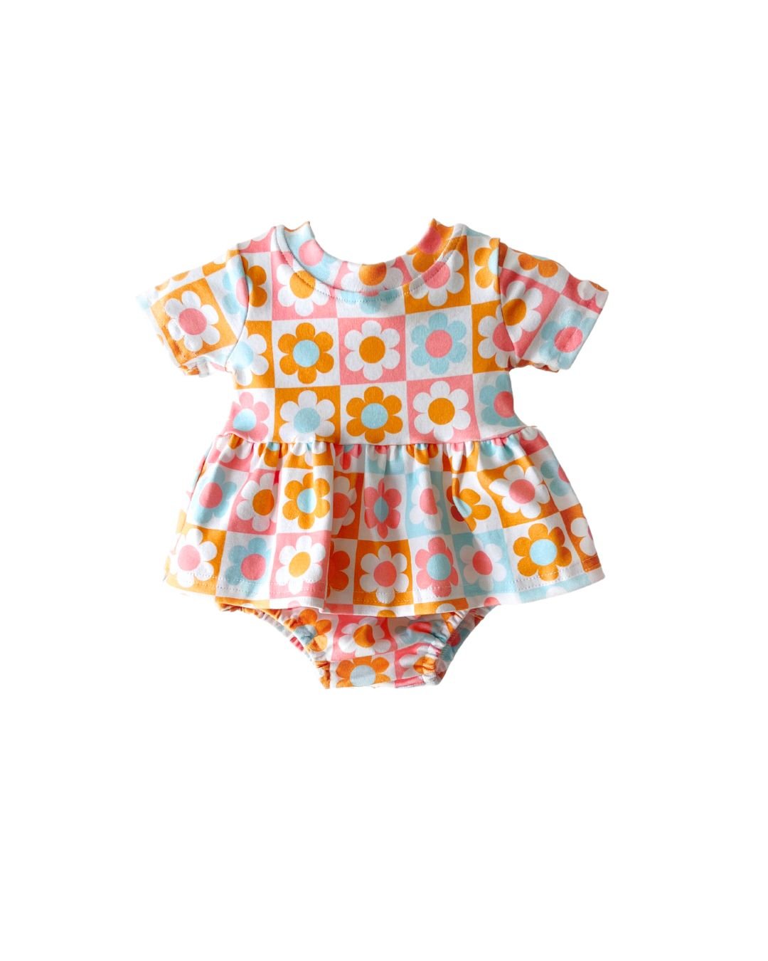 Stylish Cotton Peplum Top & Skirt Set with Checkered & Floral Print - Perfect for Casual Outings, Date Nights & Summer Vacations