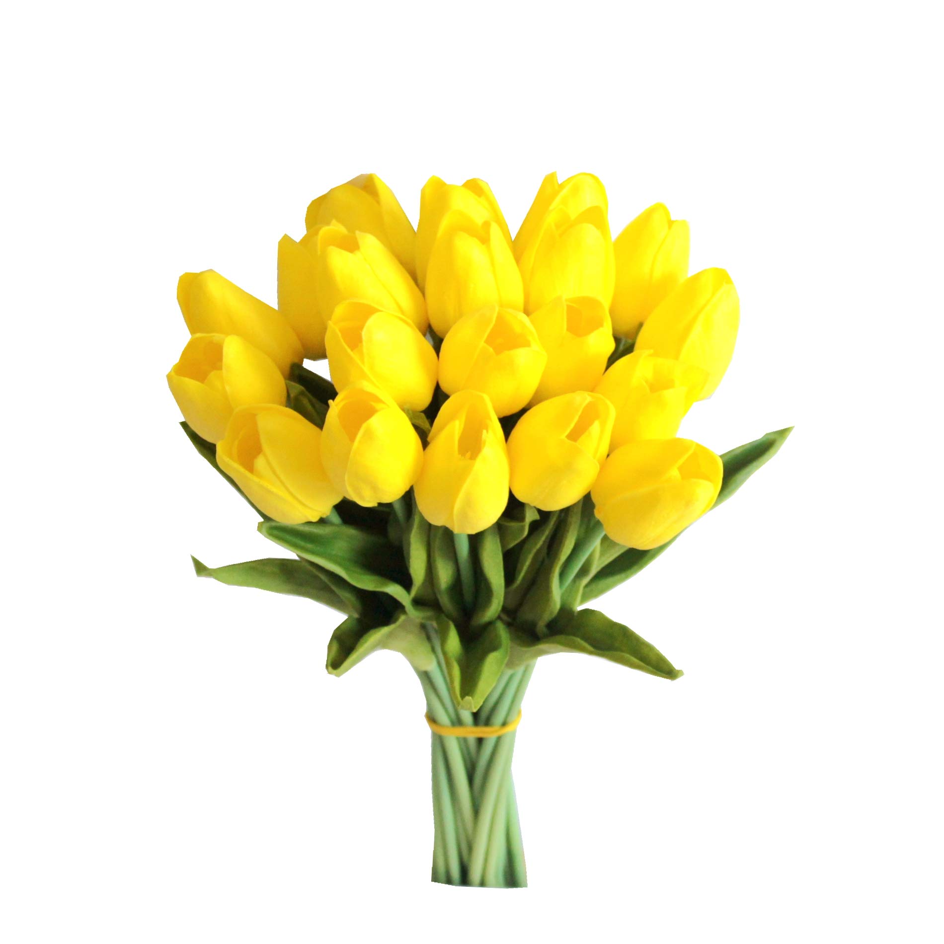 20pcs Yellow Artificial Tulip Silk Flowers 13.5