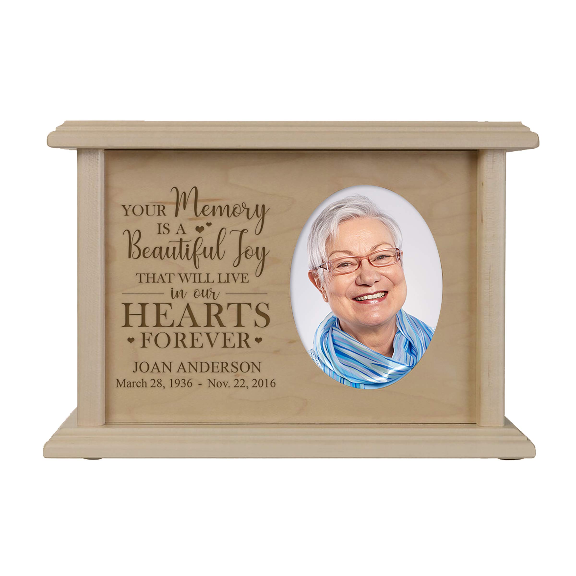 Custom Photo Wooden Urn for Ashes - Personalized Memorial Keepsake Box for Adults, Men, Women & Children - Handcrafted Cremation Urn for Human Ashes - Thoughtful Bereavement Gift for Loss of Mother, Father or Loved One | Perfect for Home Memorials, Funeral Services & Cherished Keepsakes