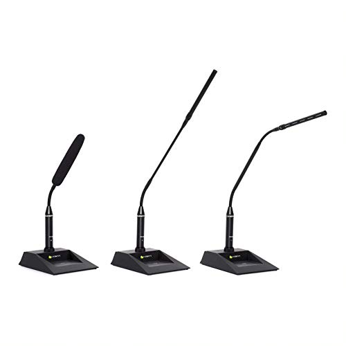 Lewitt GN35X 50cm Single-Bend Gooseneck Microphone Stand - Professional Conference Mic Mount for Podcasting, Streaming & Studio Recording