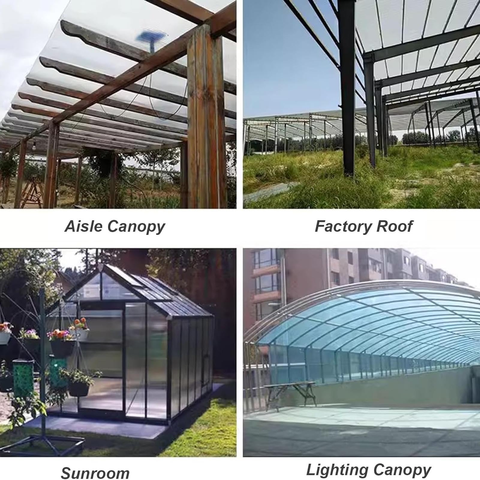 Durable Polycarbonate Roofing Panels 0.8mm - Weatherproof Greenhouse Cover, Garage Canopy Replacement, Custom Size (1.2x10m/3.94x32.8ft) - Perfect for Rain Shelters, Patio Covers & Outdoor Protection