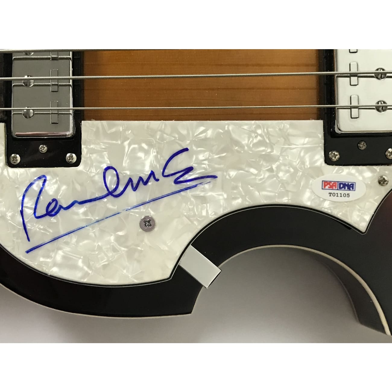 Authentic Beatles Hofner Bass Guitar Signed by Paul McCartney with PSA Certificate - Rare Collector's Item for Music Memorabilia & Beatles Fans - Perfect for Display in Music Studios, Museums, and Private Collections