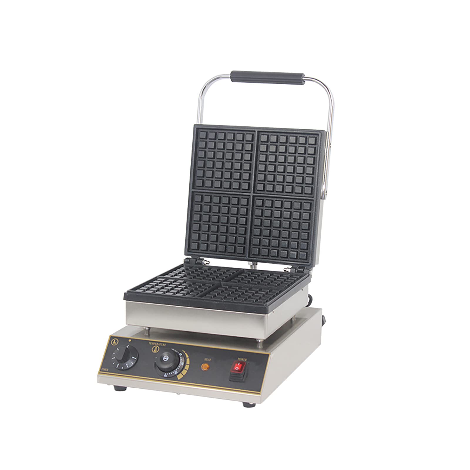 2200W Commercial Waffle Maker - 220V Nonstick Electric Waffle Iron with Stainless Steel Body & Precise Temperature/Time Control - Perfect for Restaurants, Cafes, and Breakfast Catering Businesses