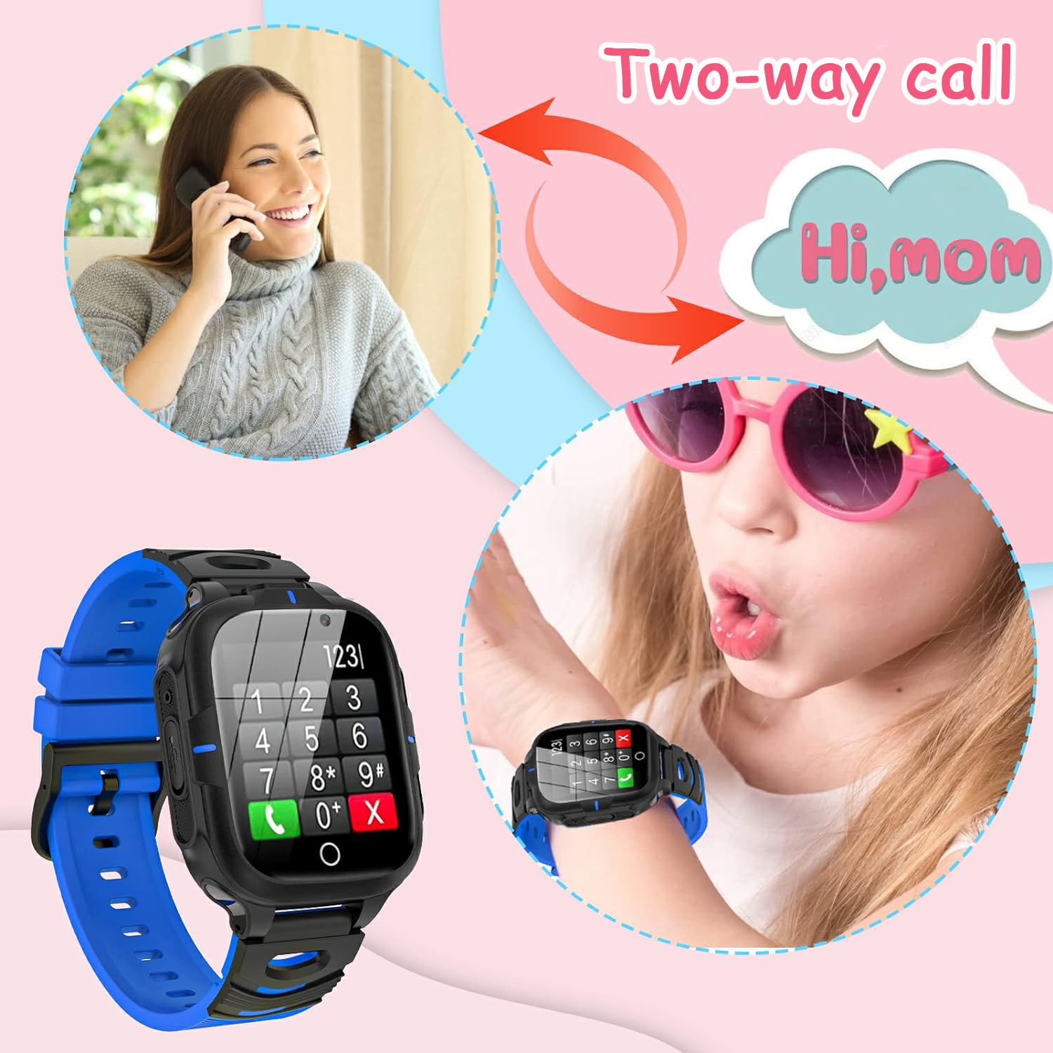 ELEJAFE Kids Smart Watch for Boys & Girls - Waterproof GPS Tracker, 24 Games, Dual Cameras, MP3 Player, Flashlight - Perfect Birthday Gift for Ages 3-12 | Ideal for School, Outdoor Play & Parental Monitoring