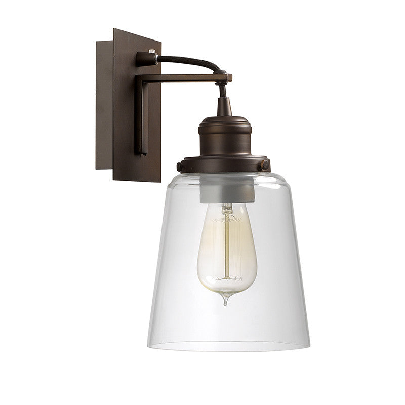 Stylish Rutledge Glass Wall Sconce - Elegant Lighting Fixture for Bedroom, Living Room & Hallway Decor