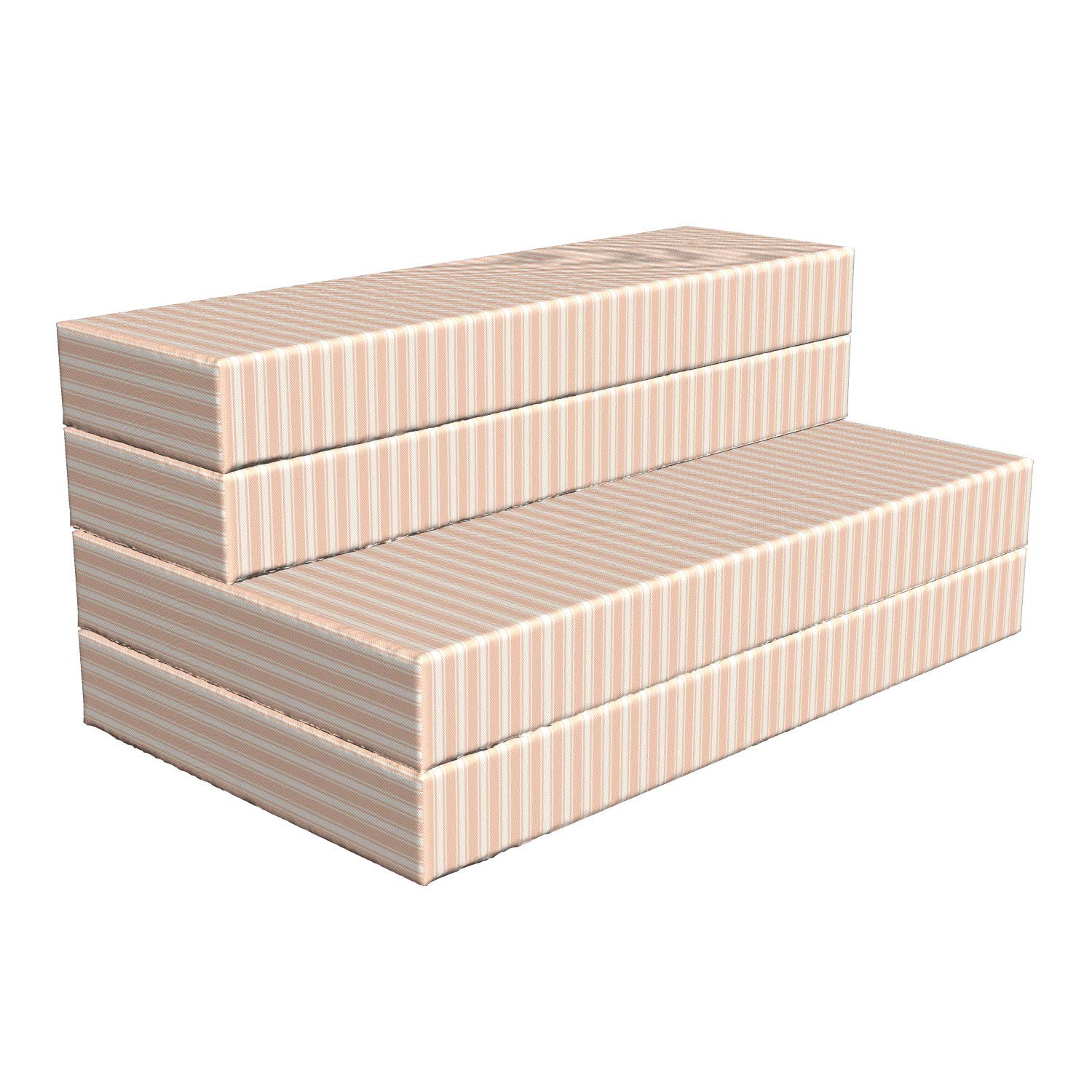 Ambesonne Pink White Foldable Mattress - Romantic Old Country Design, 78.7