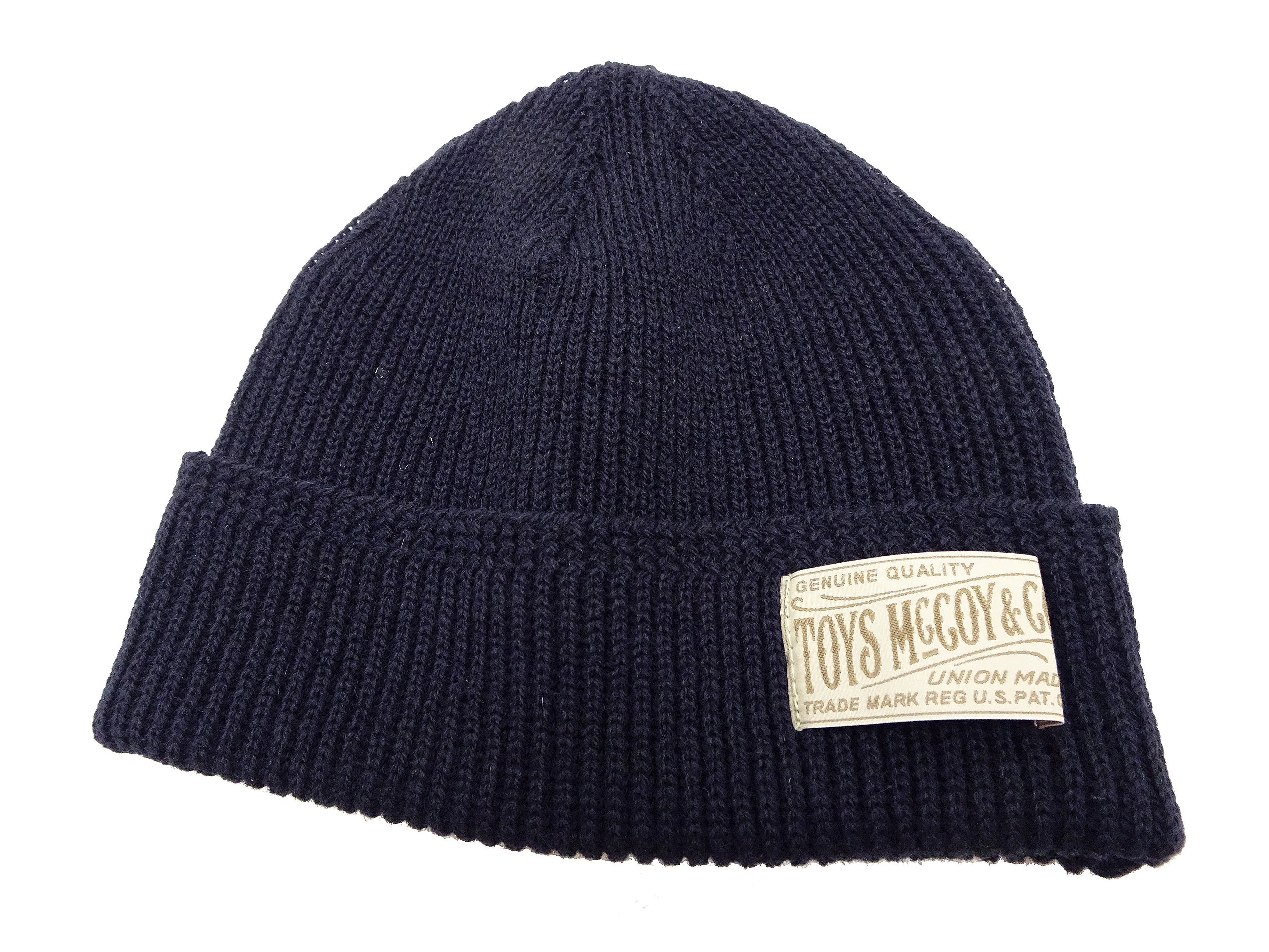 TOYS McCOY Men's Military Style Wool Knit Watch Cap with Fold-Up Cuff - WWII Inspired TMA2417 - Dark Navy Blue Beanie for Cold Weather & Outdoor Activities
