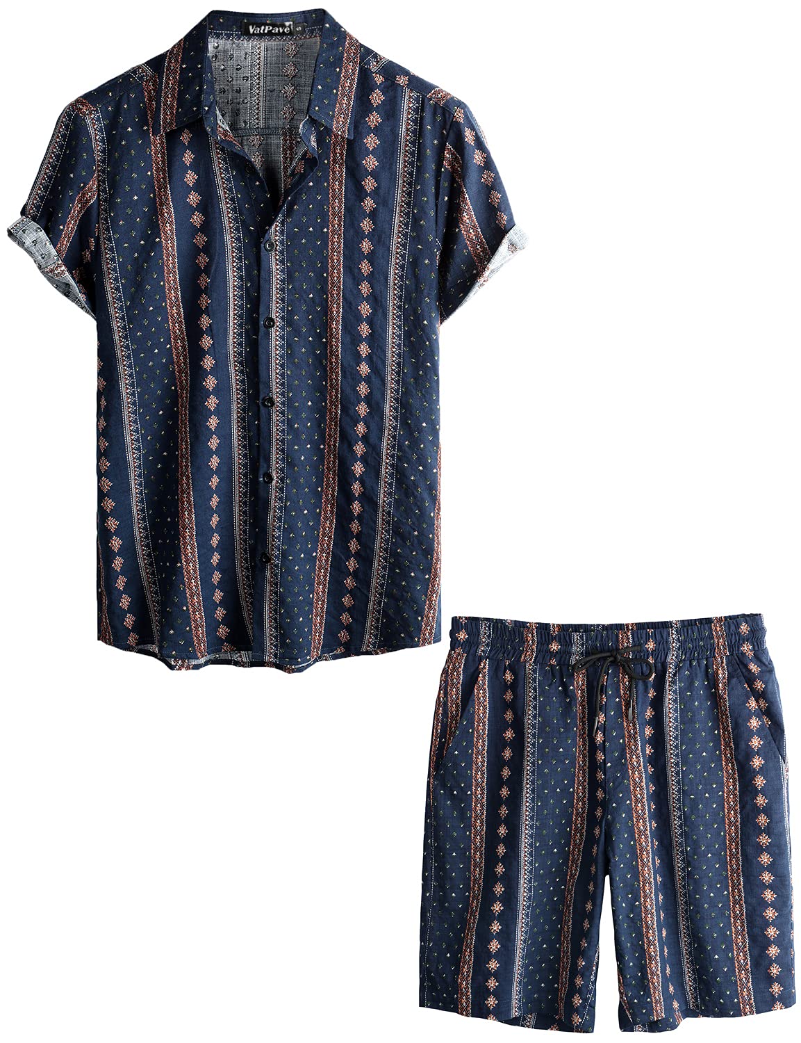 VATPAVE Men's Floral Hawaiian Shirts - Short Sleeve Button Down Beach Shirts for Summer Vacation, Pool Party & Tropical Getaway