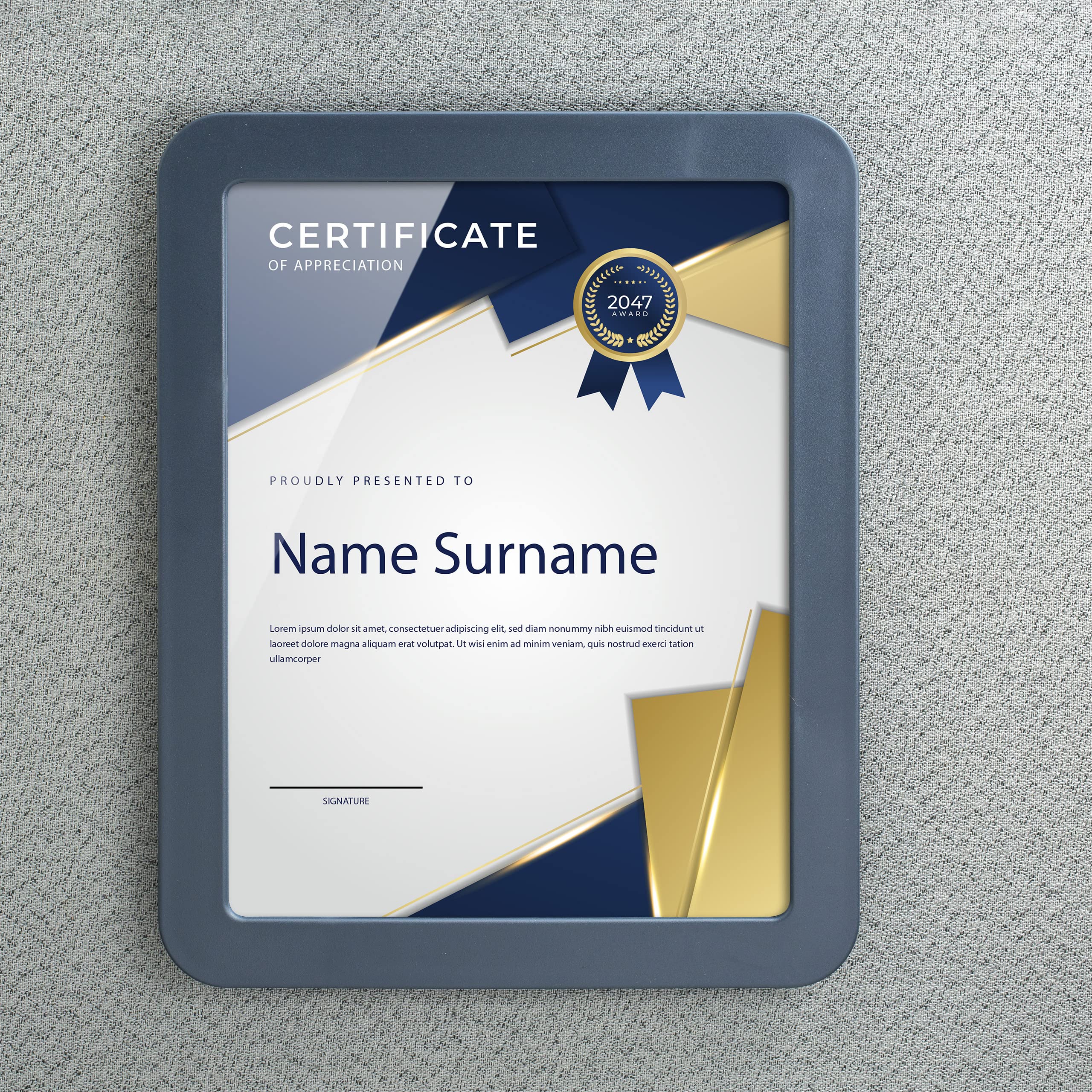 Officemate Verticalmate Certificate Holder - Slate Gray (29172) - Professional Document Organizer for Diplomas, Awards & Certificates - Perfect for Offices, Schools & Home Use