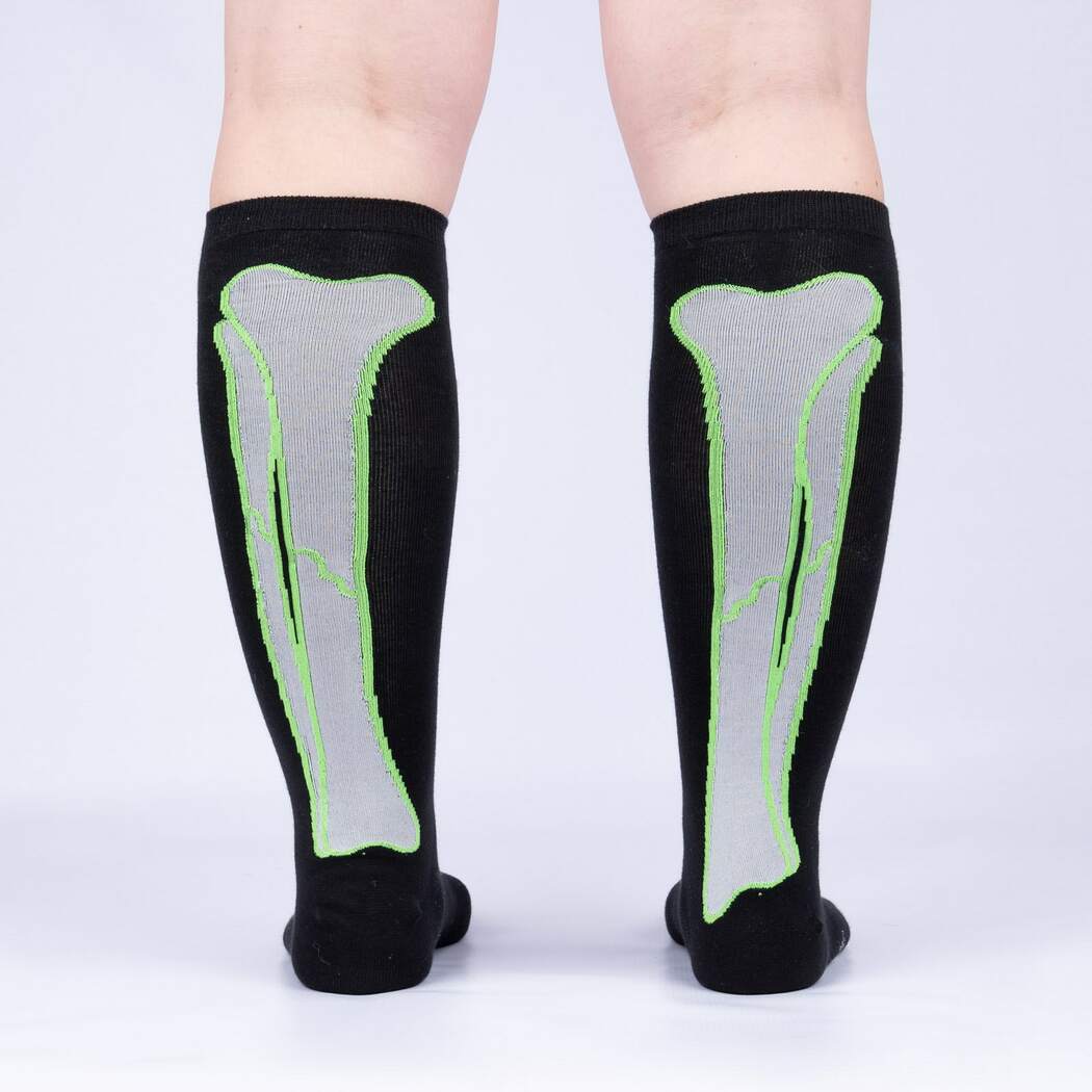 Fun Knee High Socks with 'It's Going Tibia a Good Day' Print - Comfortable & Stylish Novelty Socks for Women - Perfect for Gifts, Costumes, and Everyday Wear