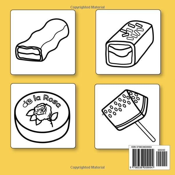 Mexican Treats Coloring Book for Adults & Kids - 74 Bold & Easy Designs with Traditional Snacks & Names | Relaxation, Education & Family Fun Activity