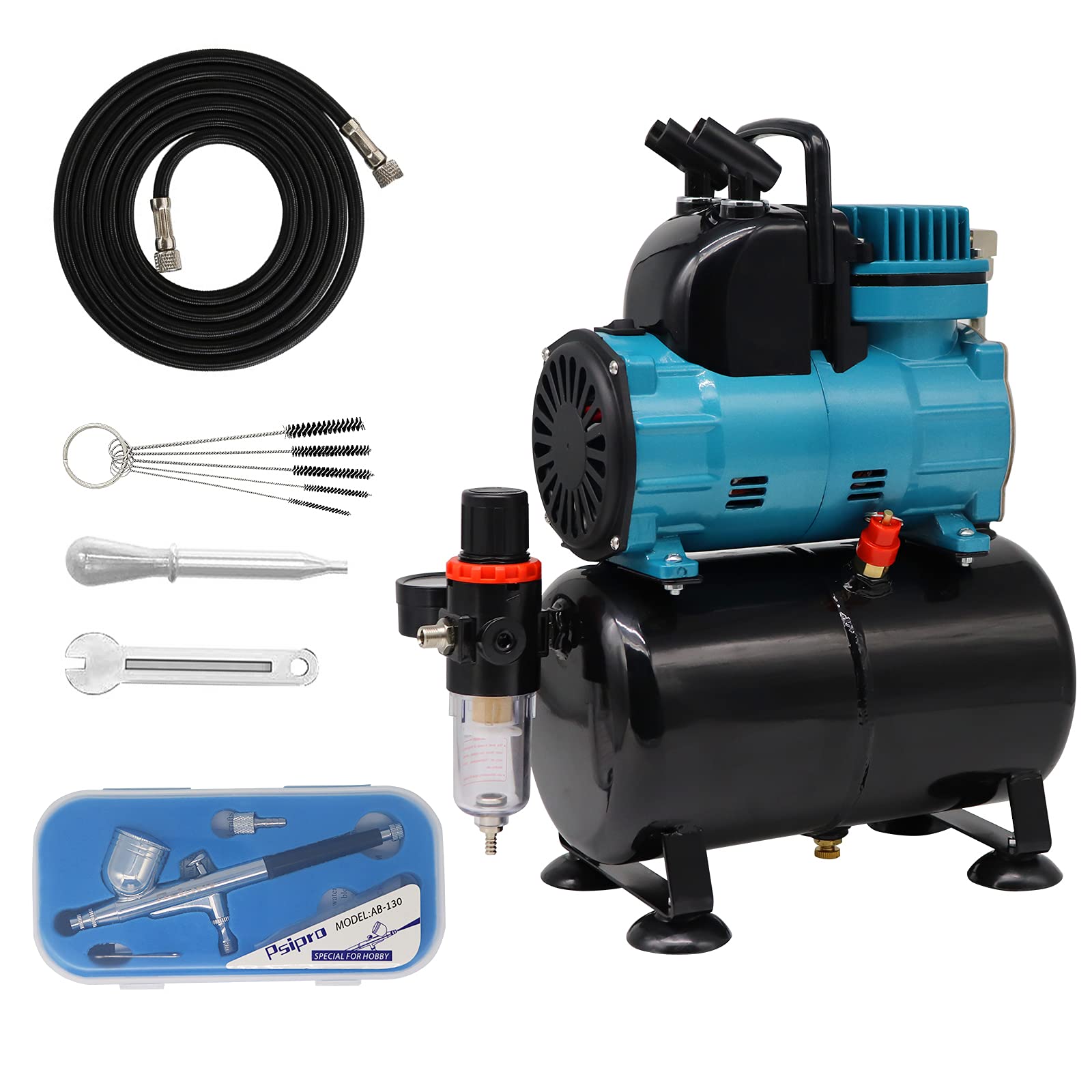 Professional Airbrush Compressor Kit with 3L Tank & 6FT Hose - Multi-Purpose for Cake Decorating, Tattoo, Nail Art & Craft Painting - Perfect for Home Baking, Body Art & DIY Projects