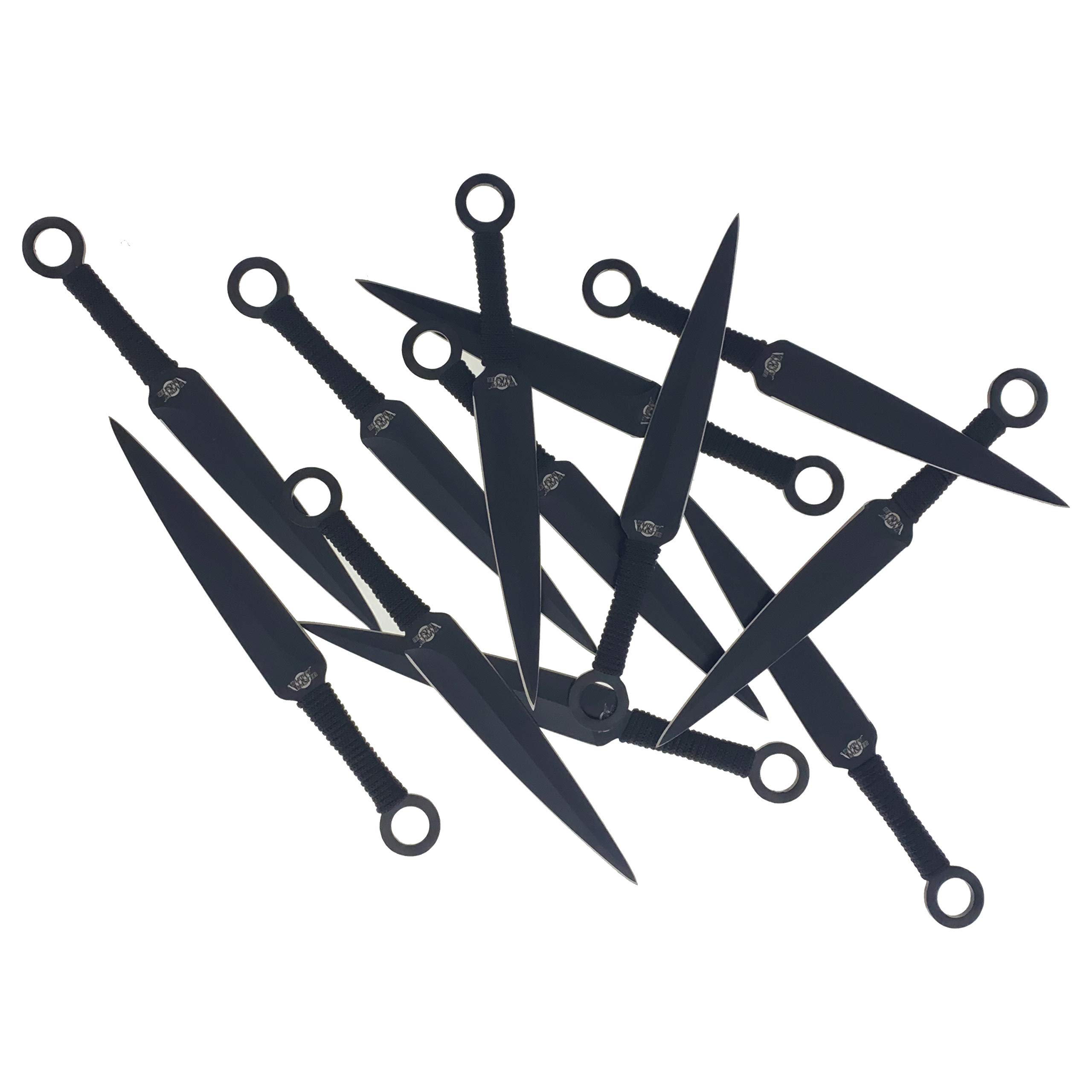 12 PCS Throwing Knives Kunai Set - Red, Black, Blue | Perfect for Ninja Training, Martial Arts Practice, Outdoor Survival & Collector's Display | Durable Stainless Steel Throwing Knives for Beginners & Professionals