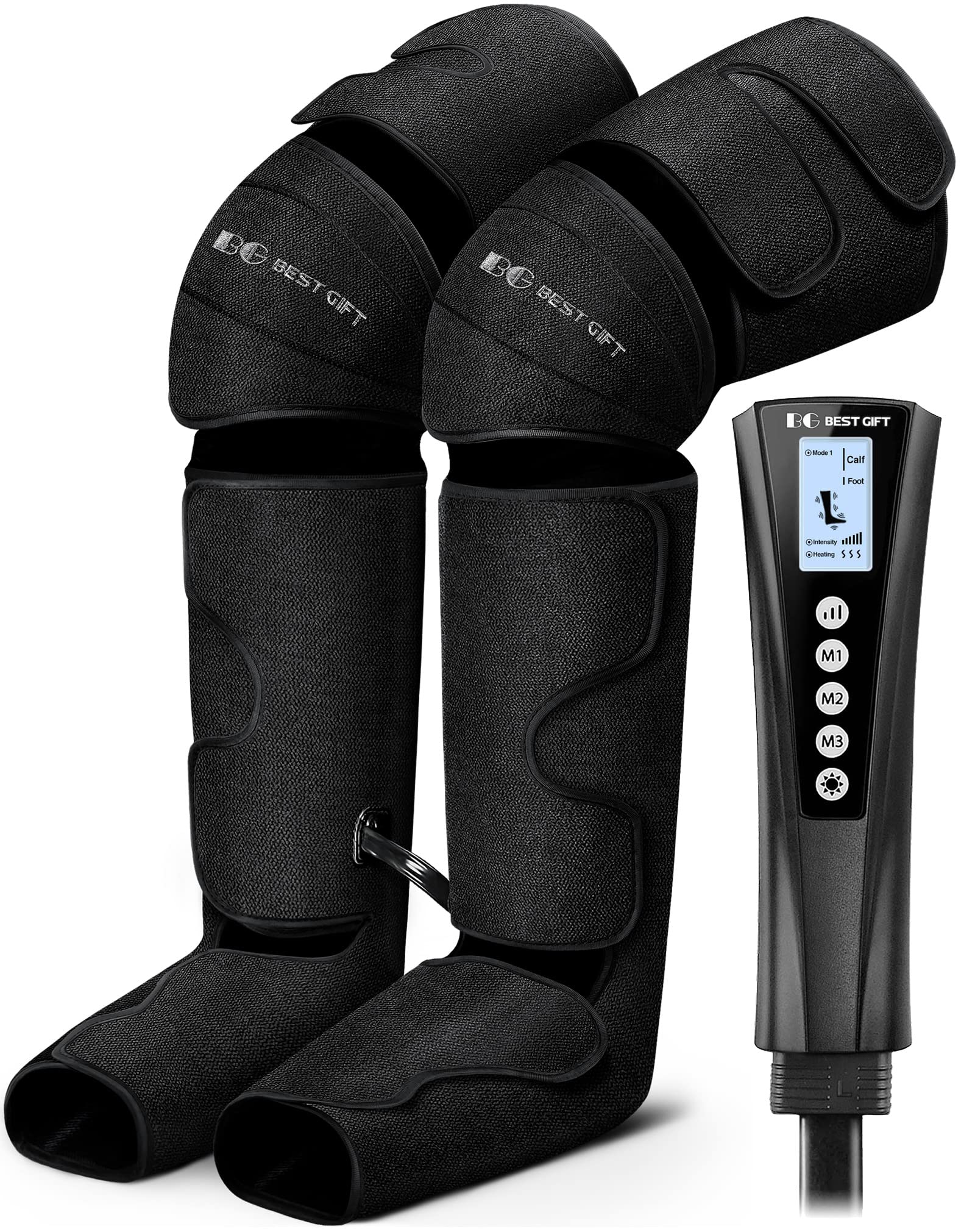 Premium Air Compression Leg Massager with Heat - Best Gift for Men, Women, Parents & Loved Ones - Relieves Muscle Fatigue in Feet, Legs, Calves, Thighs & Knees - Perfect for Christmas, Mother's Day, Father's Day - Ideal for Home Use, Office Relaxation & Post-Workout Recovery