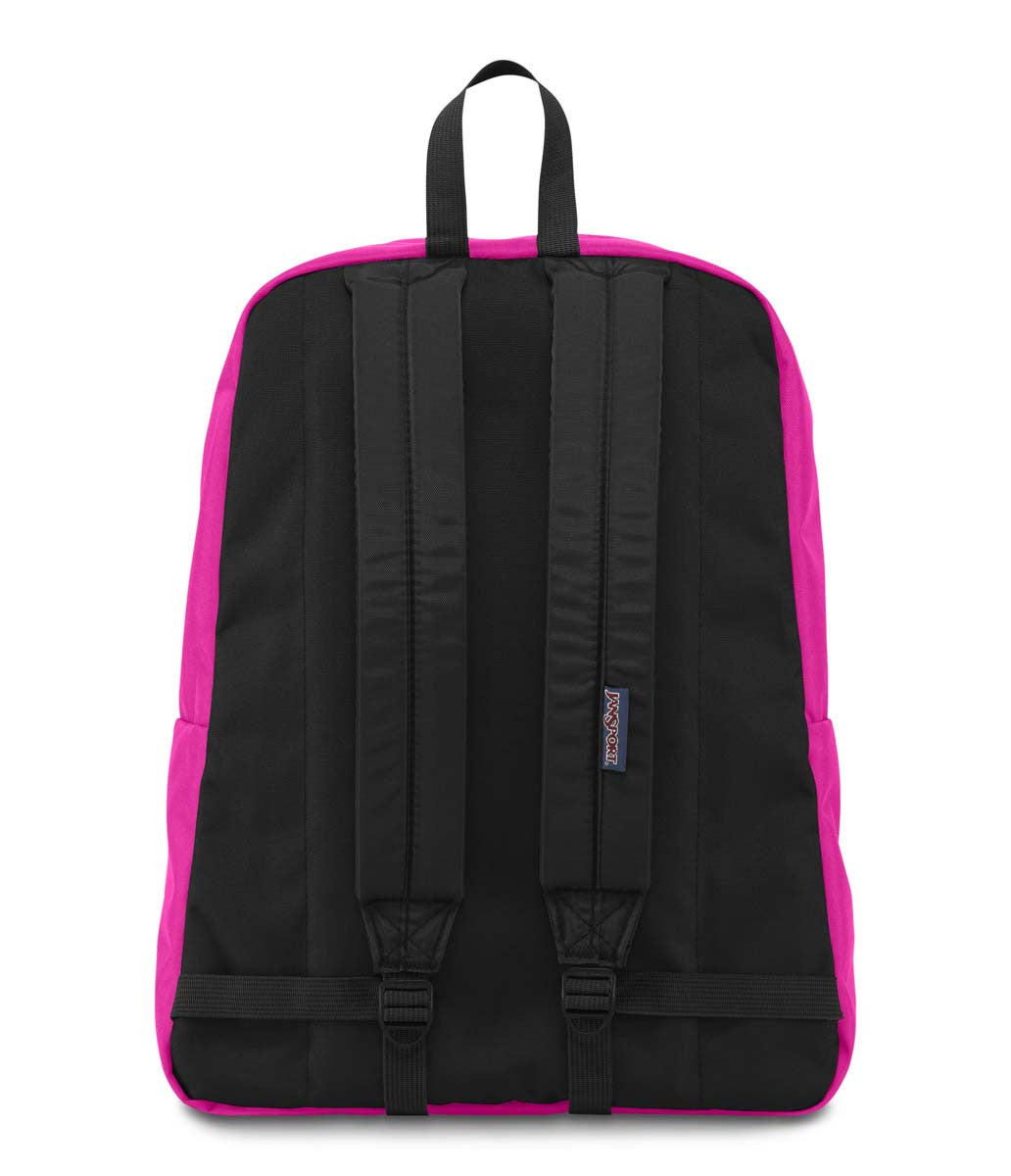 JANSPORT Superbreak Backpack - Lightweight Laptop School Backpack for Women & Men, Water-Resistant College Bookbag with 15-Inch Laptop Sleeve in Cyber Pink - Perfect for School, Work, Travel & Daily Commute