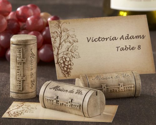 Maison du Vin Wine Cork Place Card Holder & Photo Display with Grape-Themed Cards (288-Piece Set) - Elegant Wedding Favors, Baby Shower Gifts, Party Decor for Bridal Showers, Anniversary Celebrations & Wine Tasting Events