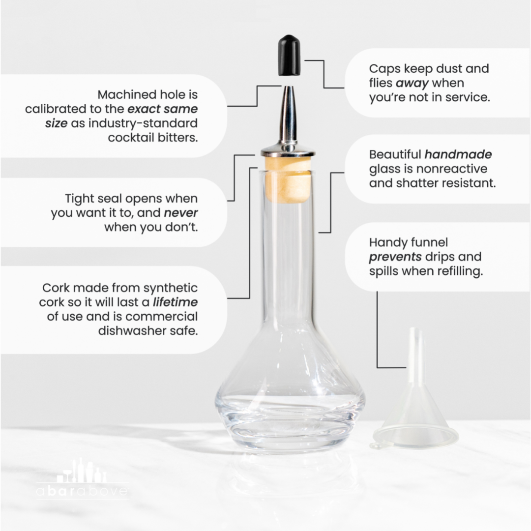 Premium Glass Bitters Bottles with Dropper - Essential for Cocktails, Mocktails & Home Bar Mixing - Perfect for Bartenders & DIY Drink Enthusiasts