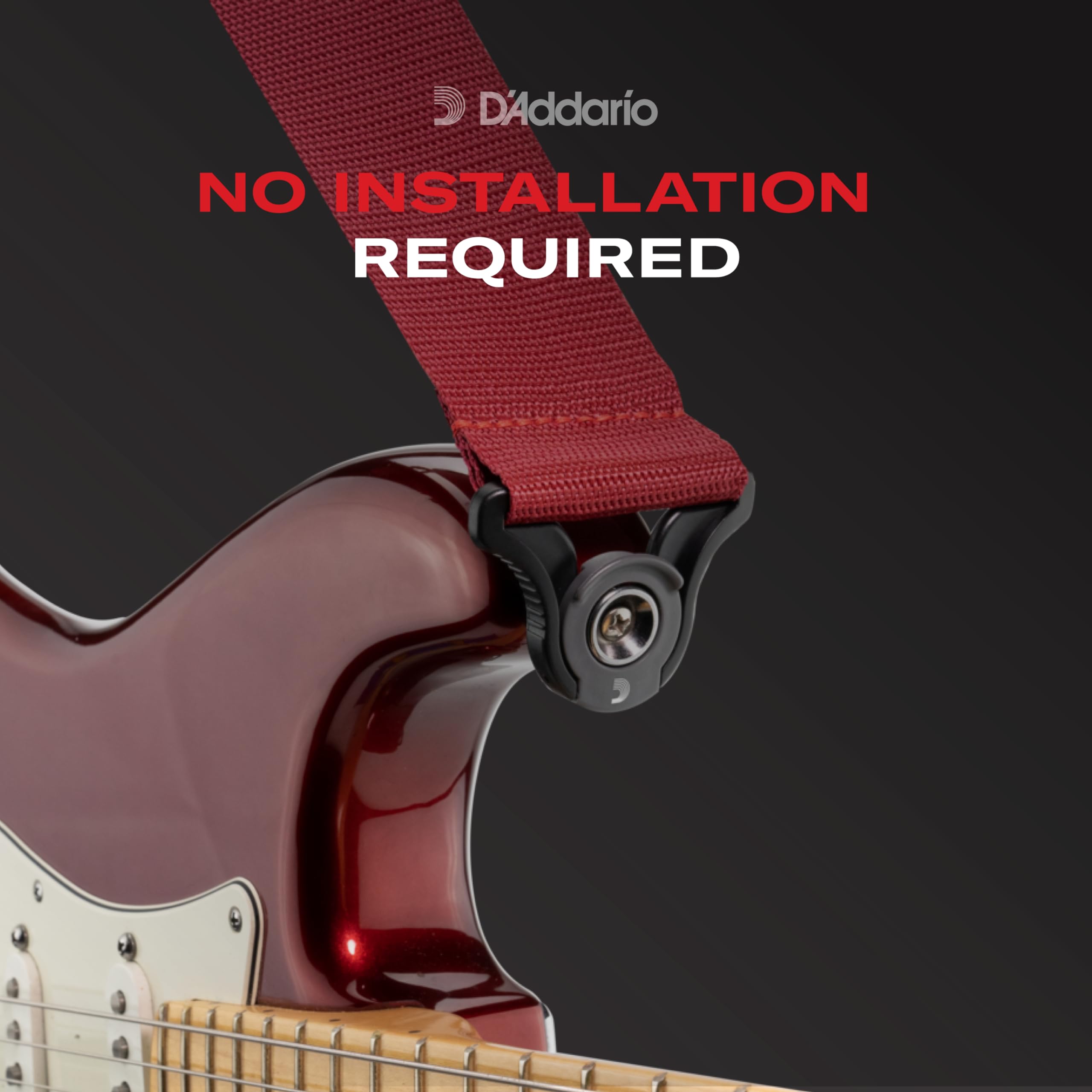 D'Addario Auto Lock Guitar Strap for Acoustic & Electric Guitars - Secure Adjustable Strap with Quick Release - Perfect for Live Performances, Studio Sessions & Practice