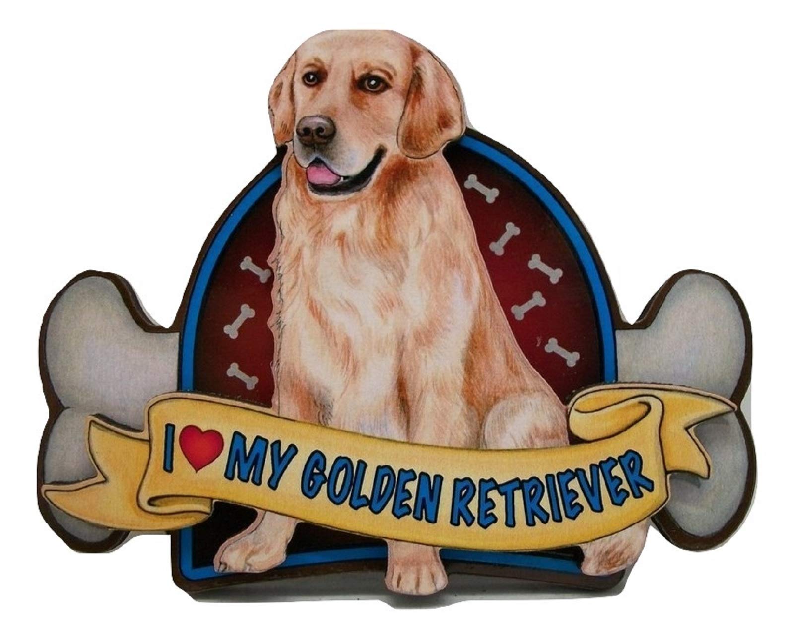 Golden Retriever Fridge Magnet - Handcrafted Wooden Art for Dog Lovers - Perfect for Refrigerator, Office, Home Decor & Gifts for Pet Owners