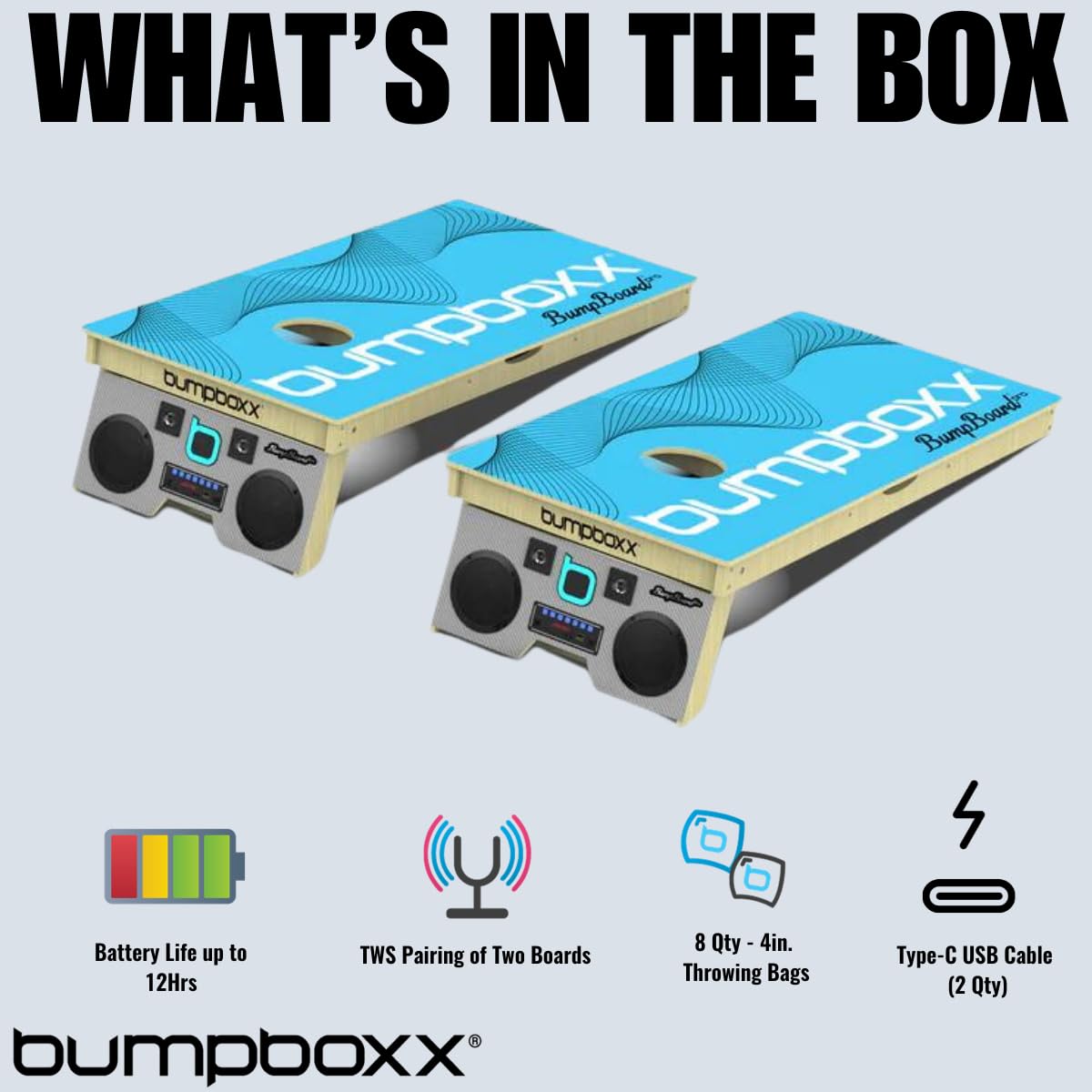 Bumpboxx Bluetooth Cornhole Board Set with Speakers - 26
