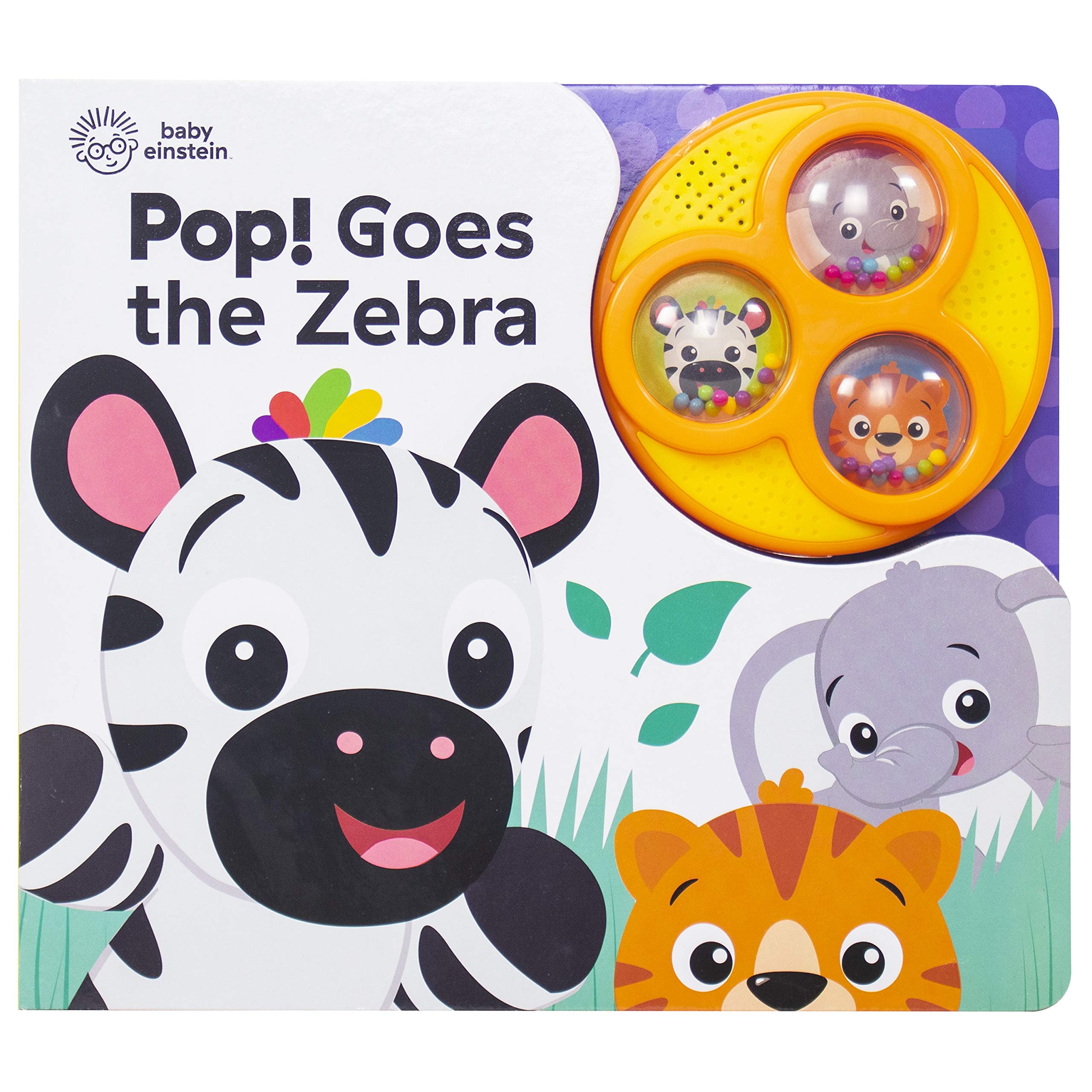 Baby Einstein Pop! Goes the Zebra - Interactive Popping Button Sound Book for Toddlers - Early Learning Musical Toy - Perfect for Playtime, Storytime & Sensory Development (PI Kids)