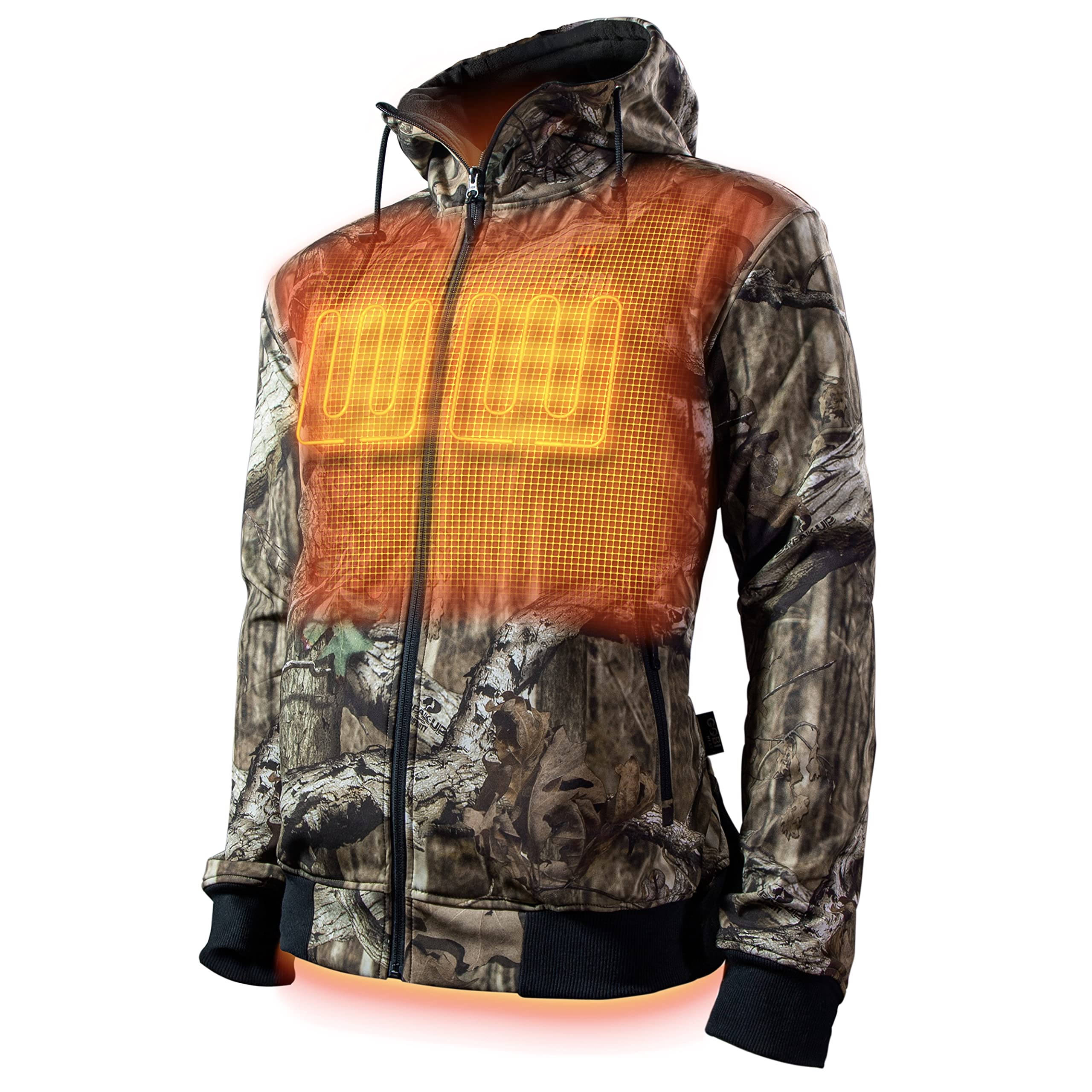 Heated Hunting Hoodie for Men - 10 Hours Battery Life, 3 Adjustable Heat Zones, Zippered Pockets | Includes Rechargeable Battery & USB Charging Cable | Ideal for Winter Hunting, Camping & Outdoor Activities