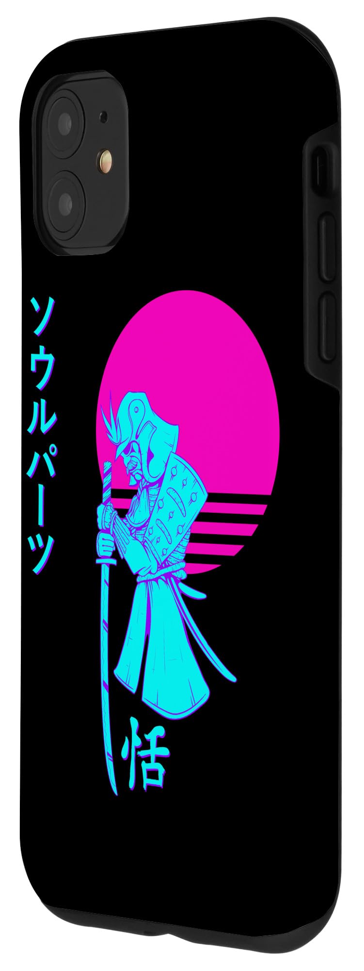 Retro Japanese Anime Aesthetic iPhone 11 Case - 80s 90s Vaporwave Samurai Design | Perfect for Anime Fans & Tech Enthusiasts