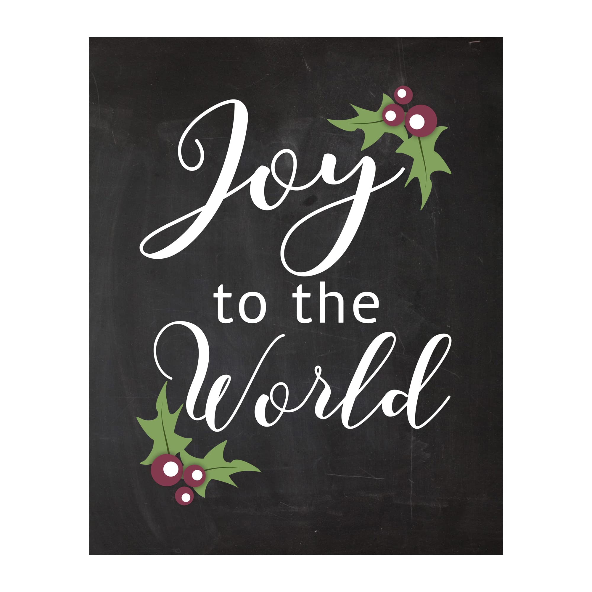 Joy To The World Christmas Music Wall Art Print - Ready to Frame Holiday Typography Poster for Home, Welcome & Farmhouse Decor - Unframed 8x10 - Perfect for Living Room, Bedroom or Holiday Party Decoration