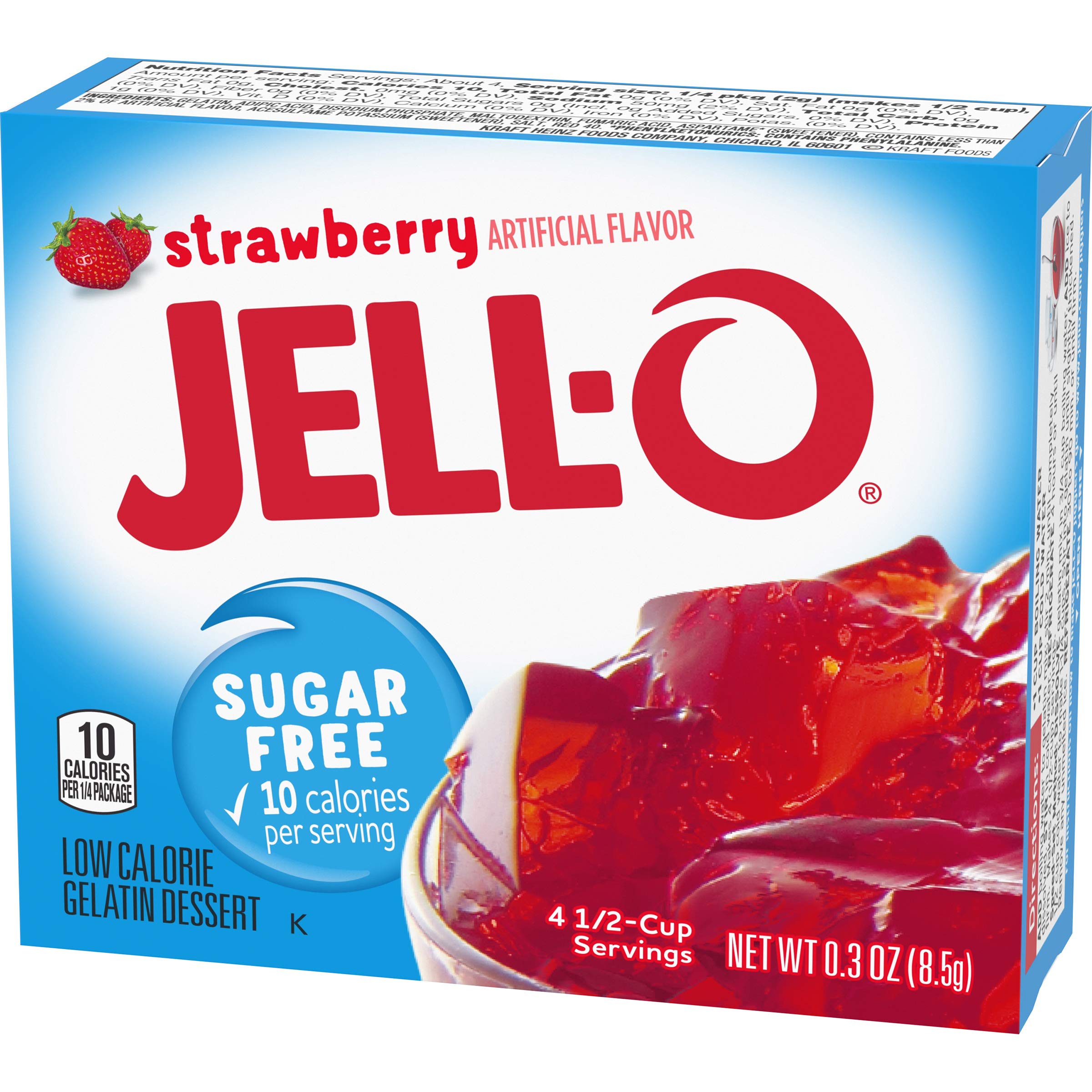 Sugar Free Strawberry Jell-O Gelatin Dessert Mix - 24 Pack (0.3 oz Boxes) | Low Calorie Snack for Kids, Keto Diet & Party Treats