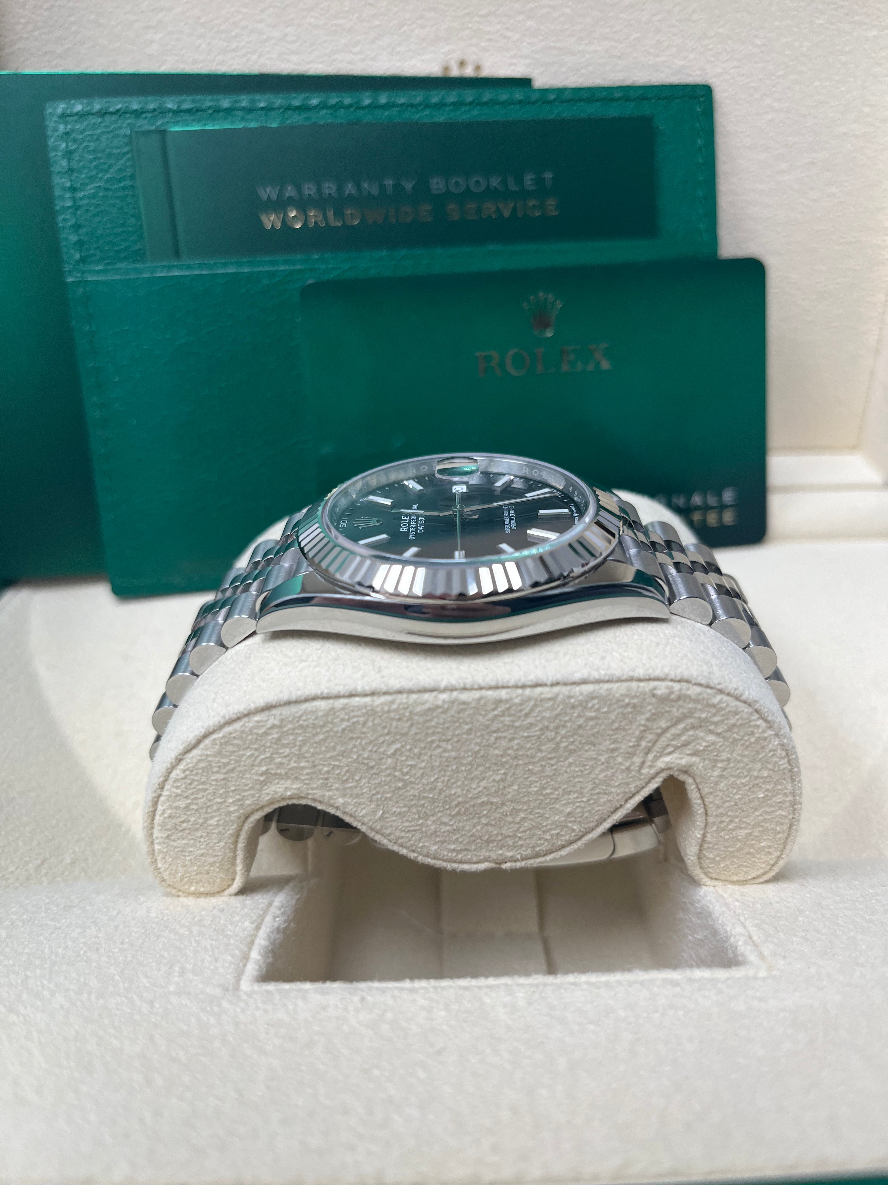 Rolex Datejust 41 Men's Watch - Stainless Steel & White Gold, Black Index Dial, Fluted Bezel, Jubilee Bracelet (Ref# 126334) | Luxury Dress Watch for Business & Formal Occasions