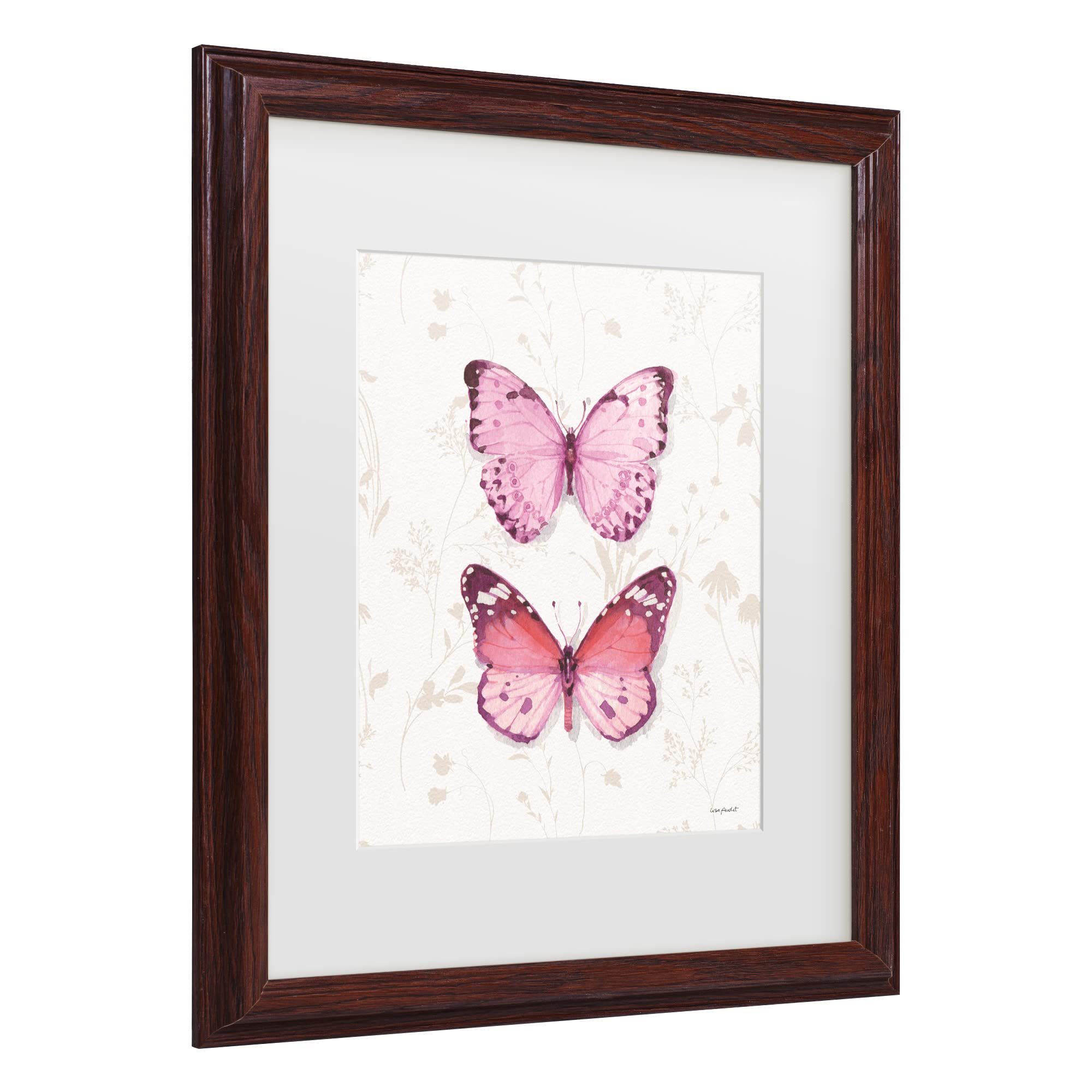 Lisa Audit 'Obviously Pink 11A' Floral Canvas Wall Art Print - Modern Pink Flower Painting for Living Room, Bedroom & Office Decor