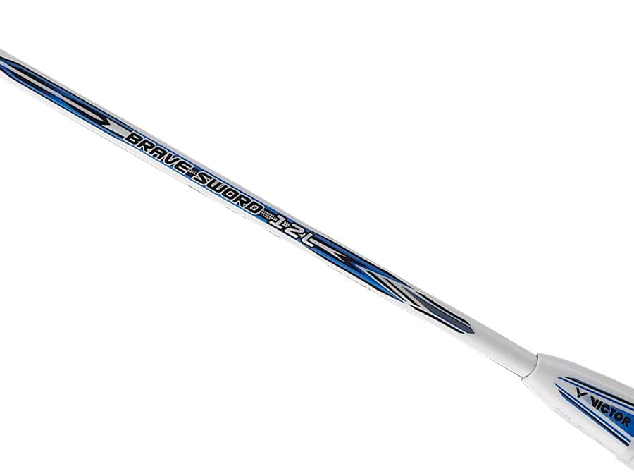 Victor Brave Sword 12L Unstrung Badminton Racket - Lightweight Carbon Fiber Shuttlecock Racket for Adults & Teens [White] | Perfect for Training, Competition & Recreational Play